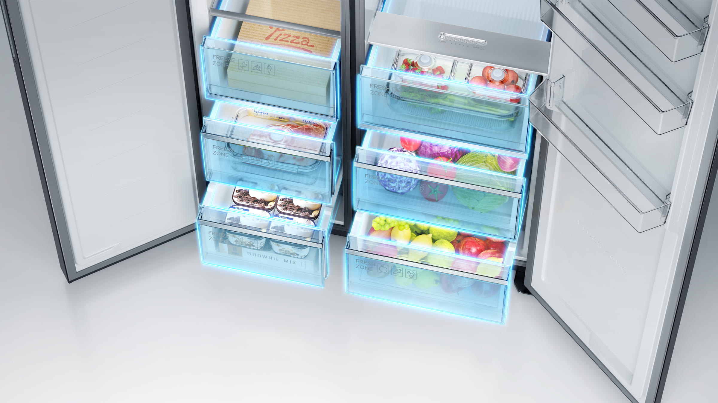 TCL Ice Maker Refrigerator C575SBIM Enlarged Fresh & Freeze Drawers