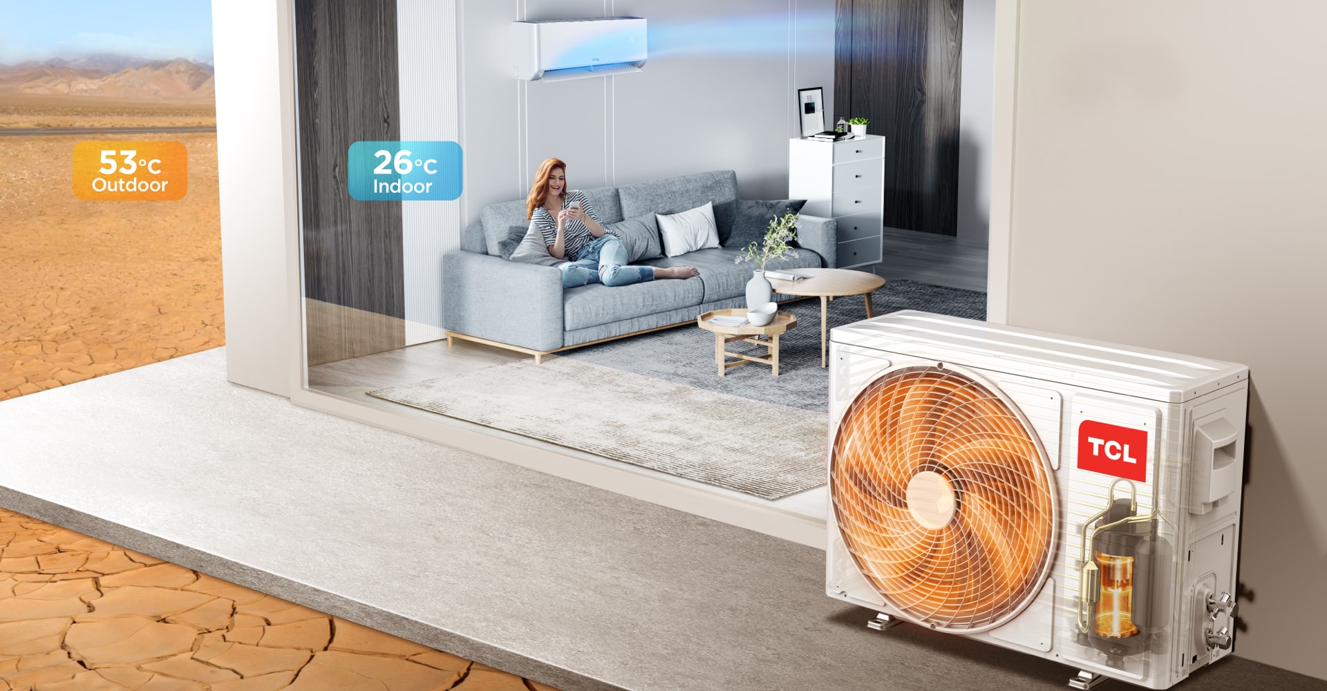 Confortable cooling of BreezeIN AC