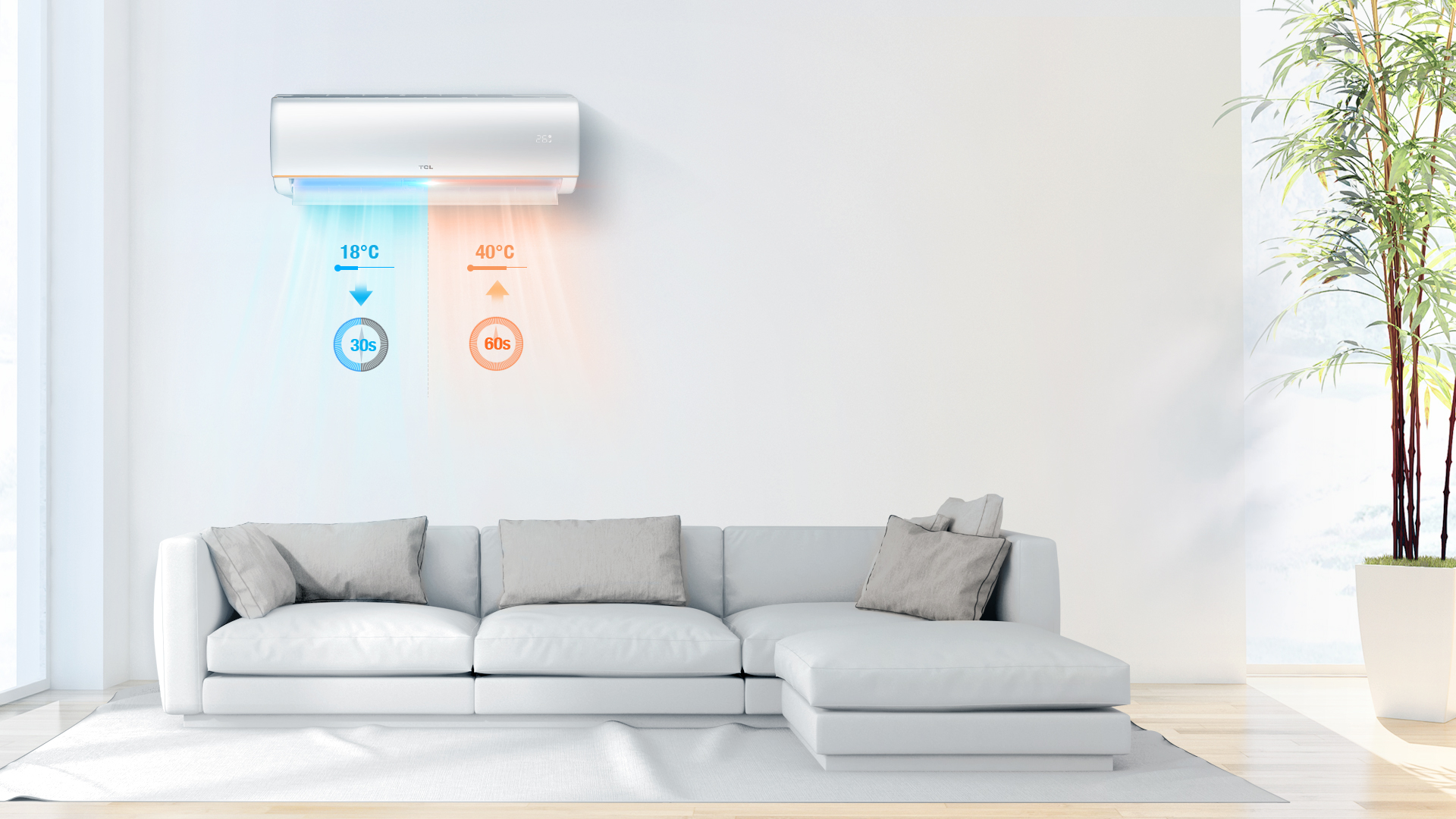Rapid Cooling in 30 Seconds by TCL Elite Series Ultra-Inverter Air Conditioner