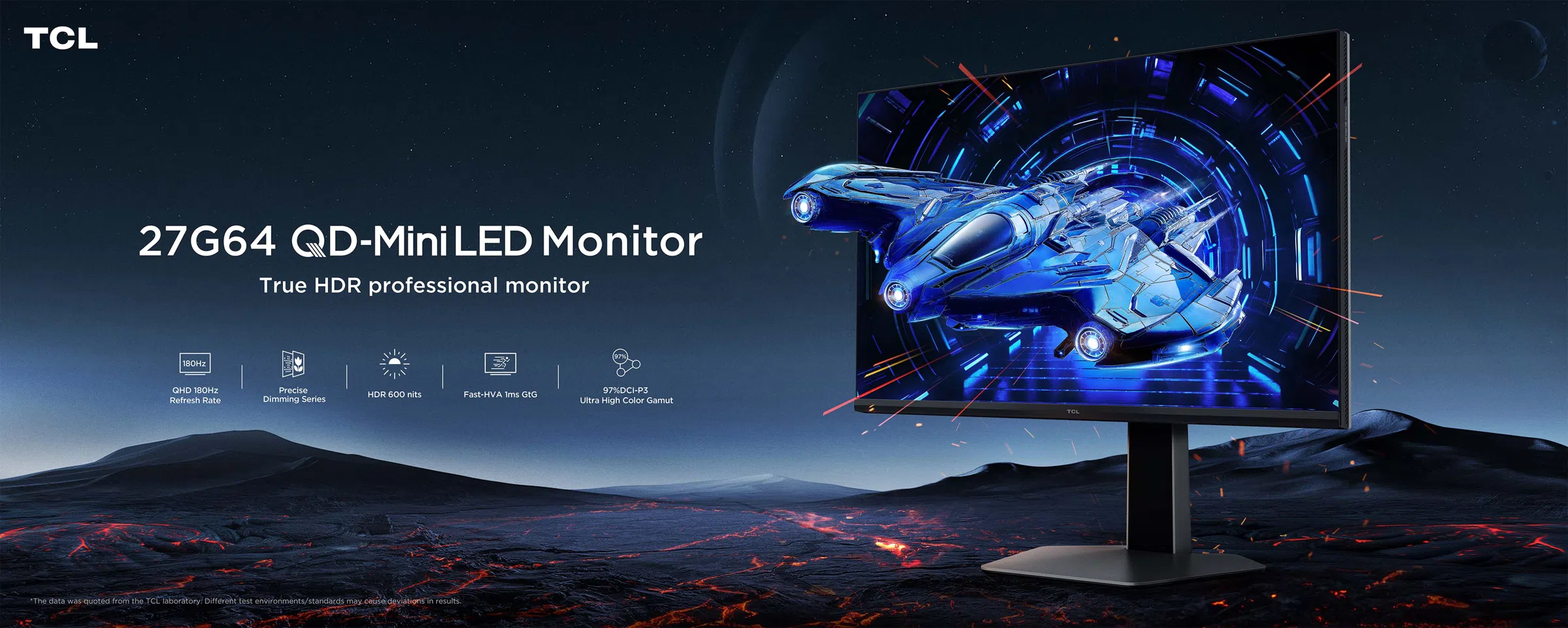 TCL 27G64 QD-MiniLED Monitor-27 Inch QHD Monitor