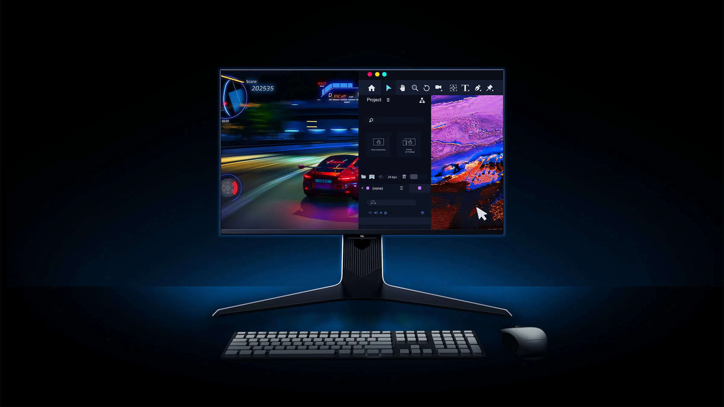 TCL 27R73Q Monitor Screens multiple tasks