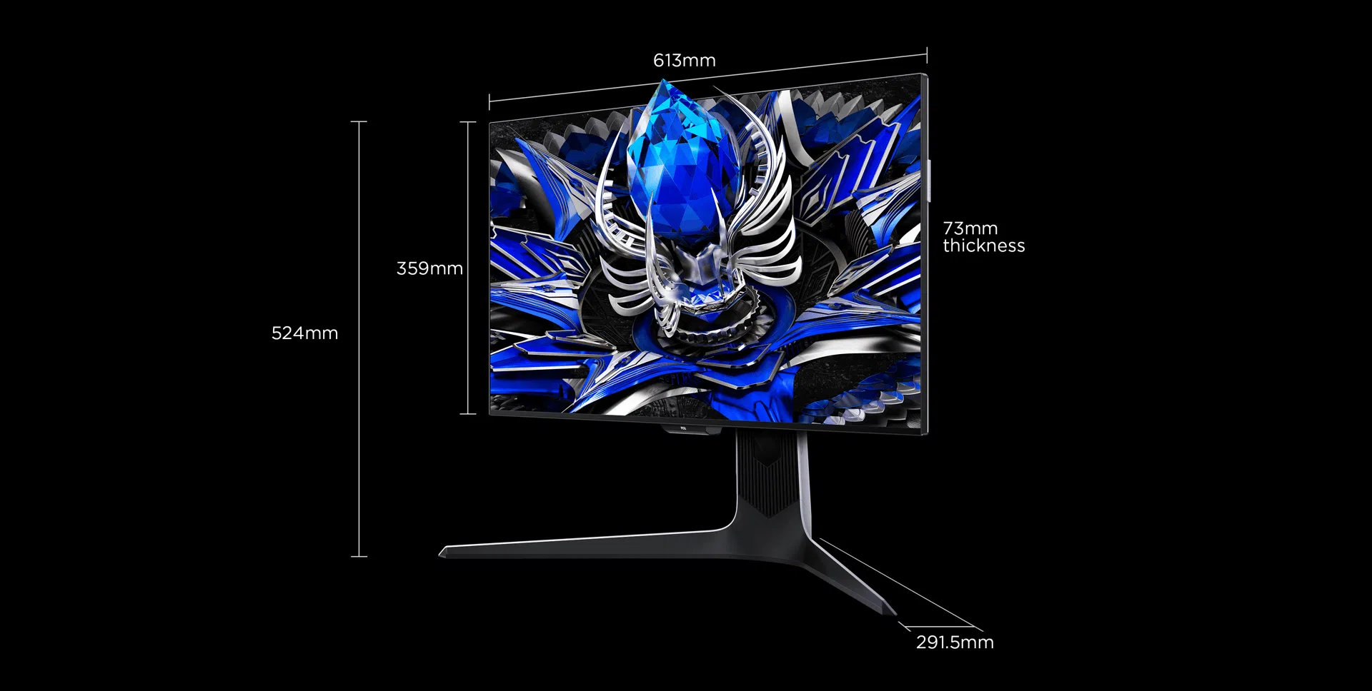 מסך TCL 27'' 4K 27R83U - מידות המסך