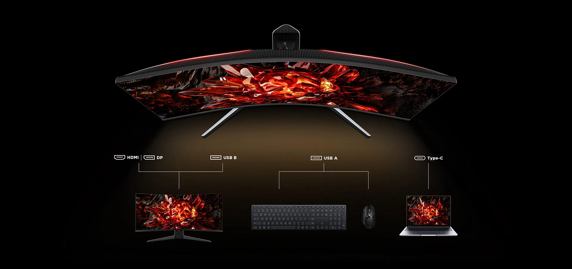 מסך מחשב גיימינג 34 Mini Led 34R83Q מבית TCL - TCL 34R83Q Monitor controls by keyboard and mouse