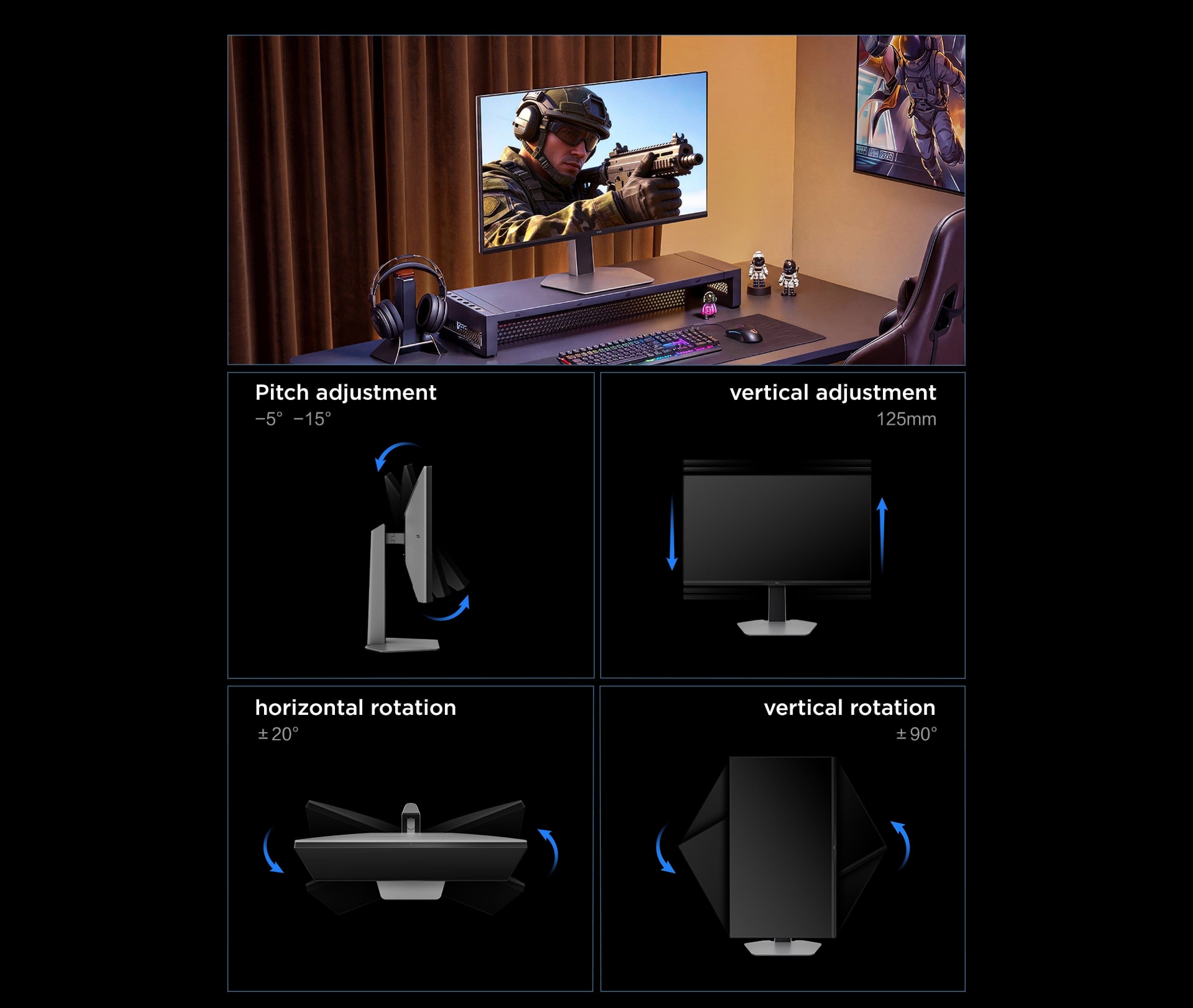 乐竟体育 27P2A Pro 320Hz Mini LED Monitor Hexagon Multi-Function Stand