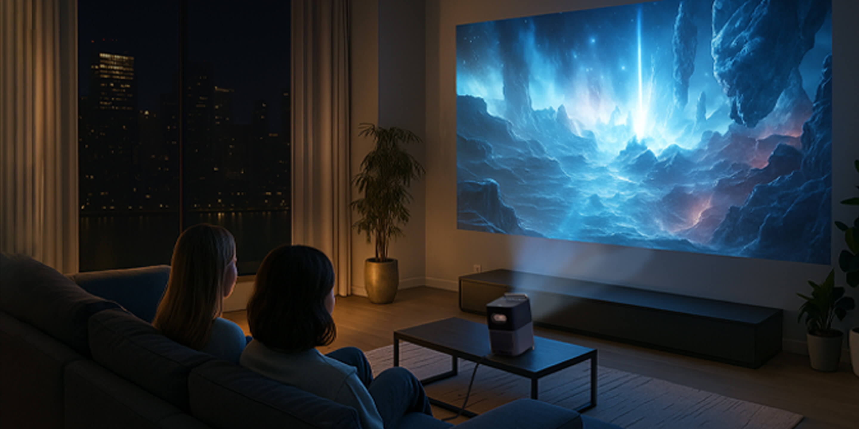 TCL PROJECTOR A1s Mini Projector used for Giant Screen Gaming