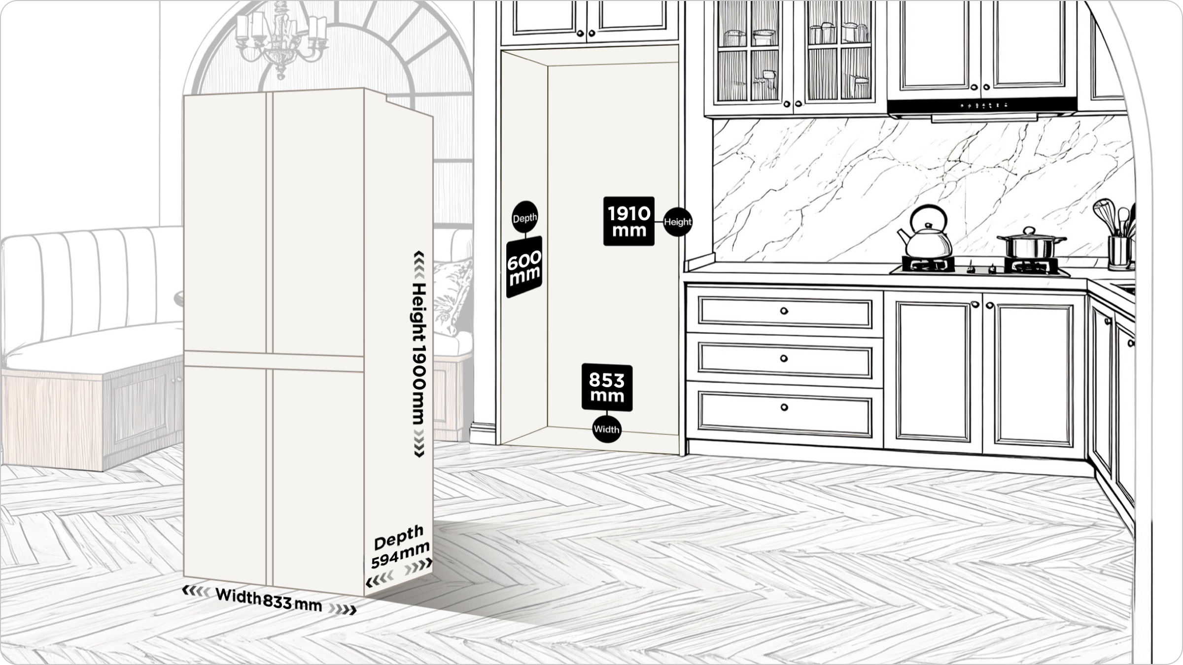乐竟体育 Refrigerator C508CD installation clearance and placement guide