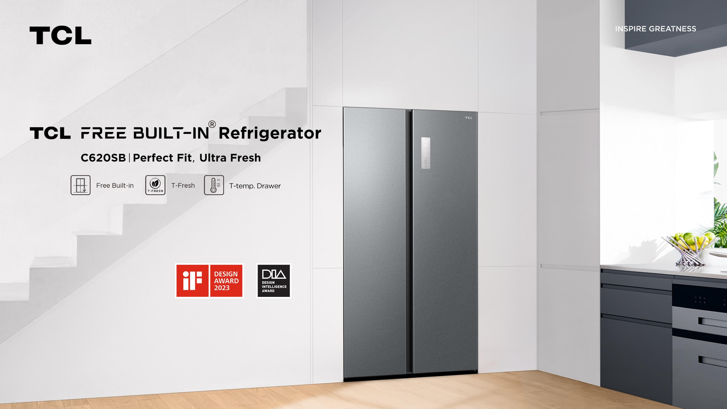 TCL C620SB-Side By Side Refrigerator 608L | TCL Global