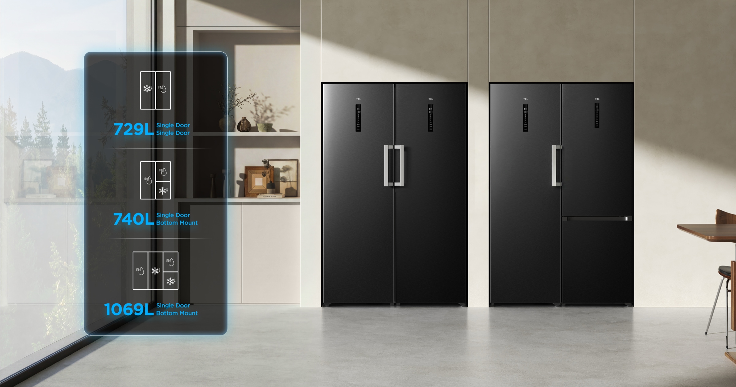 TCL C387BF Refrigerator Three temperature settings