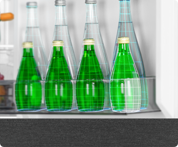 TCL P409BF Refrigerator Two Rows of Cans or Bottles