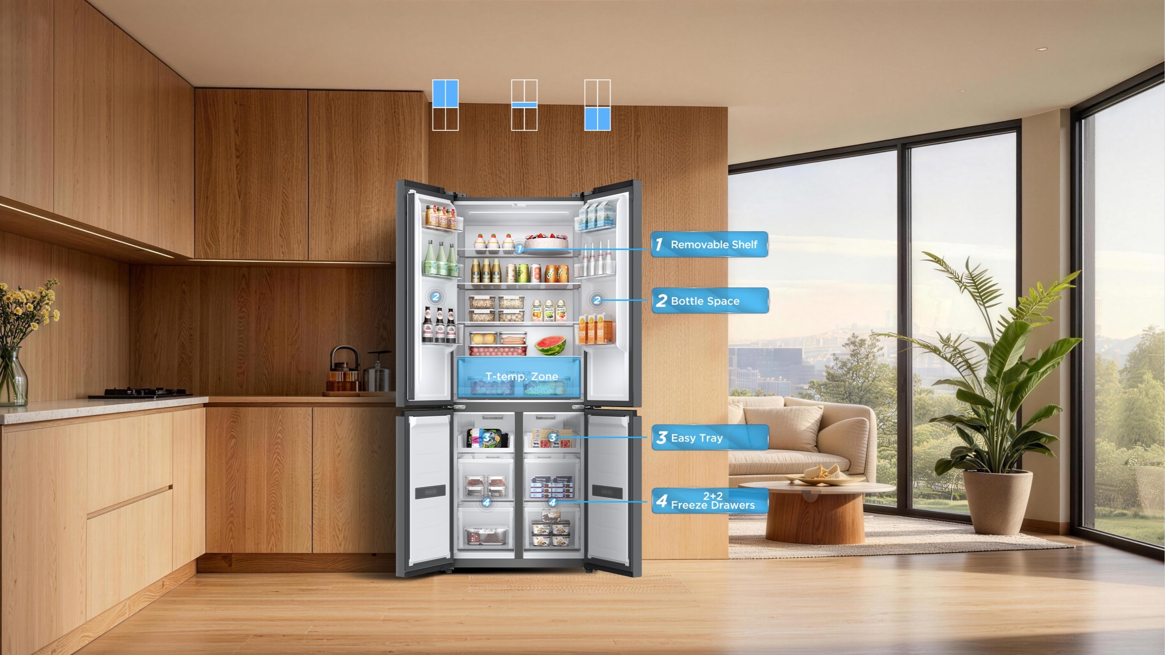 TCL Refrigerator P350BF 350L total efficient volume