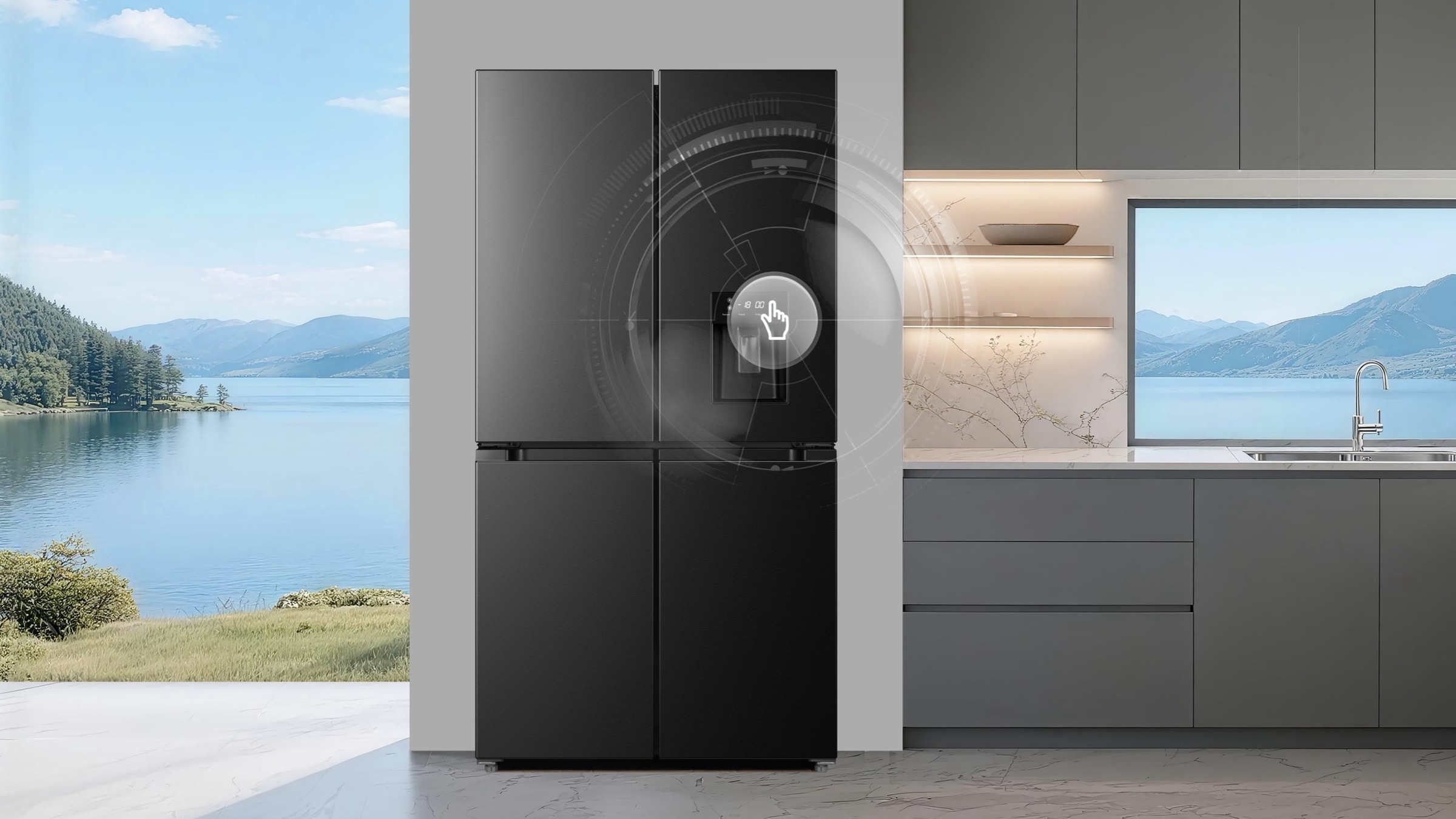 TCL C387BF Refrigerator Foldable and Reversible Glass Shelf