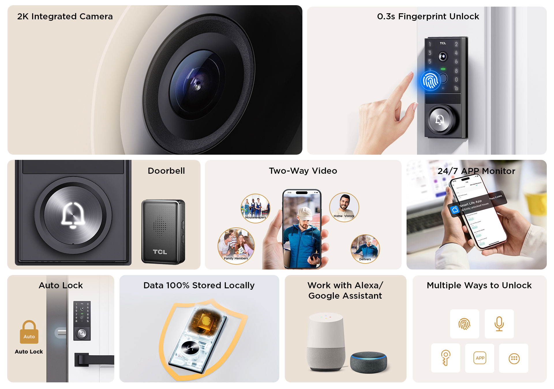 TCL D1 Max 3-in-1 Video Smart Lock Full Function