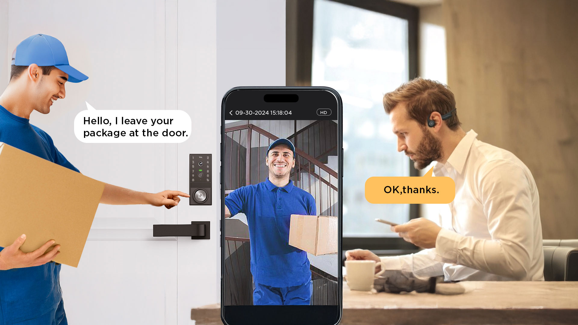 TCL D1 Max Video Smart Lock Support 2-Way Audio Talk