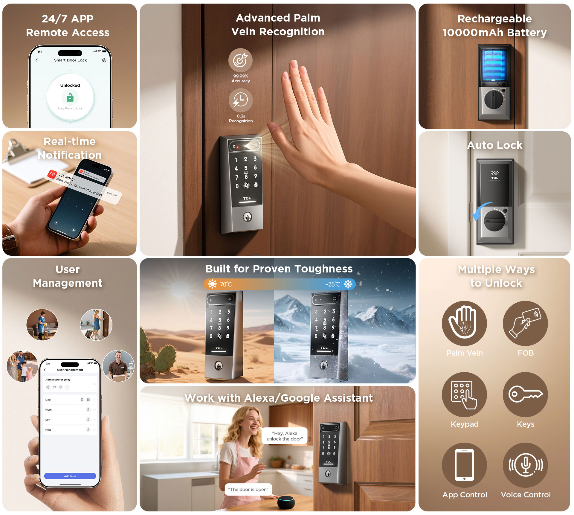 TCL D2 Pro Palm Vein Smart Lock-APP Remote Access | TCL Global