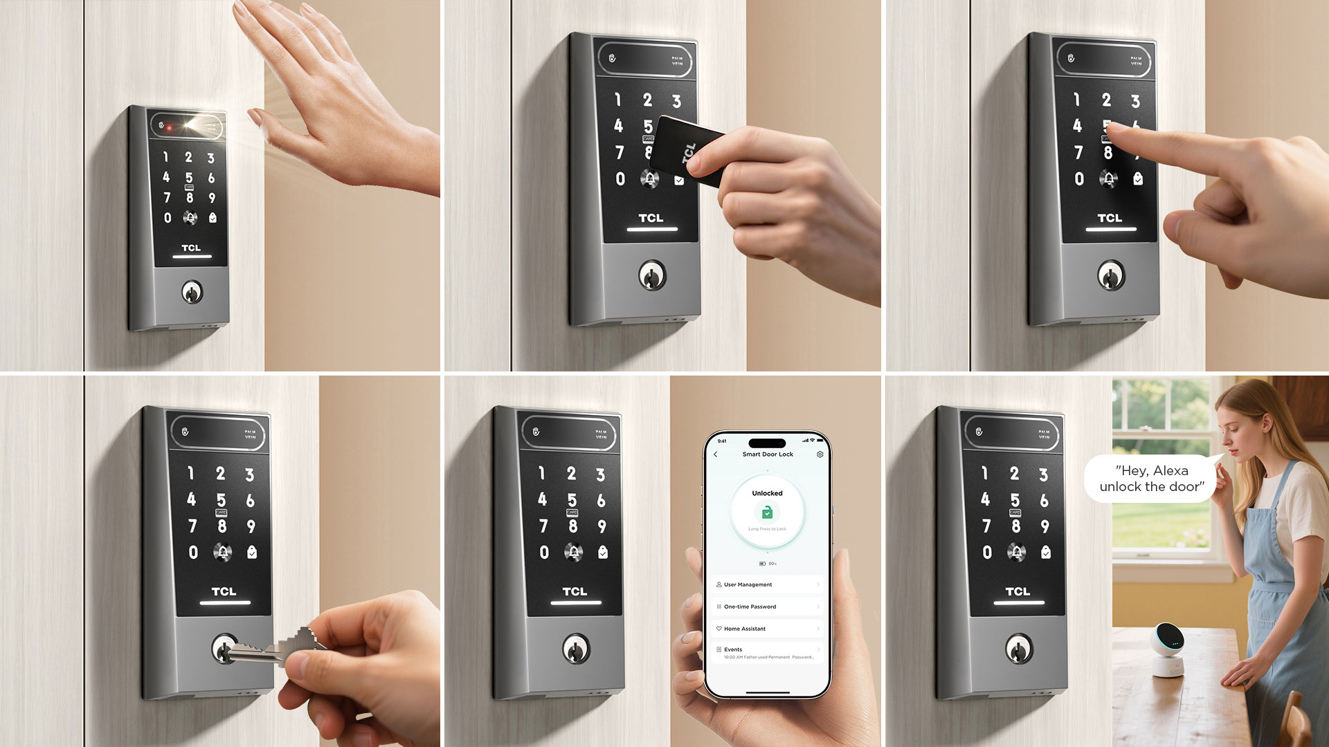 TCL D2 Pro Smart Lock have 6 Multiple ways to unlock