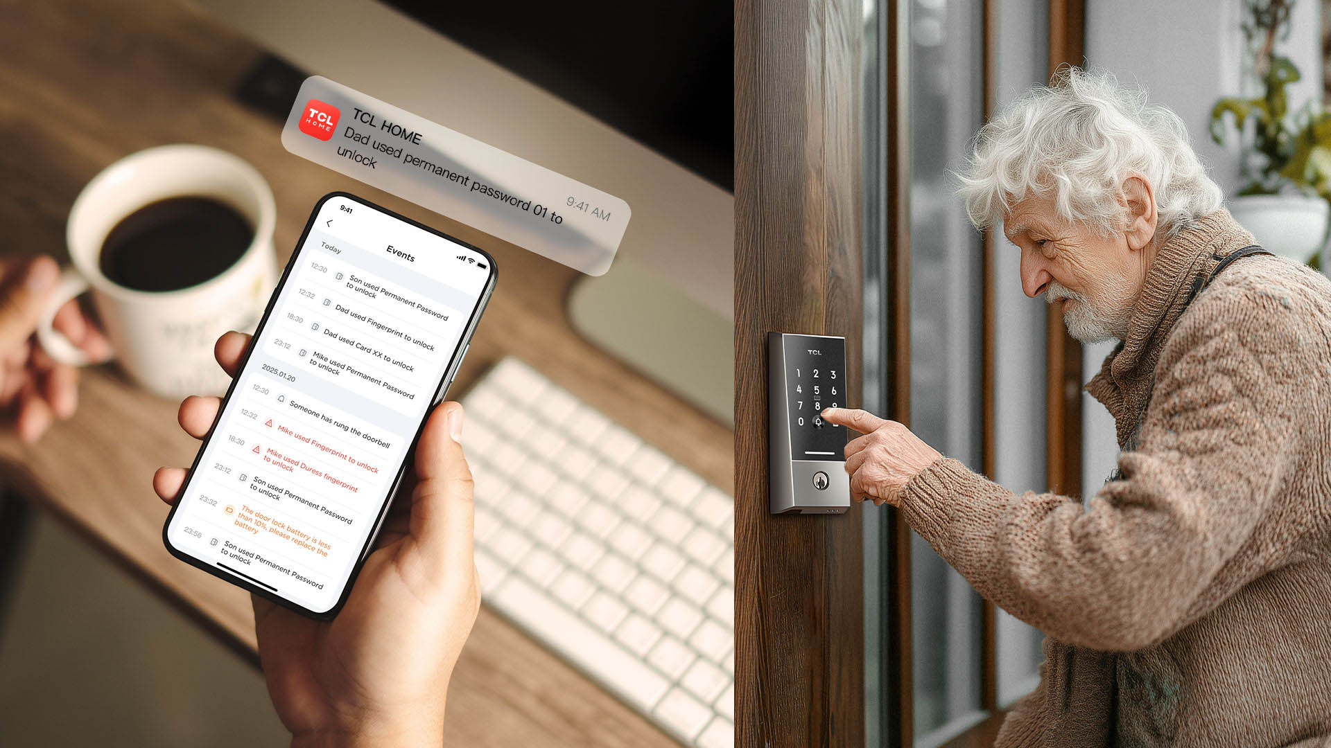 TCL D2 Keypad Smart Lock Real-Time Notification