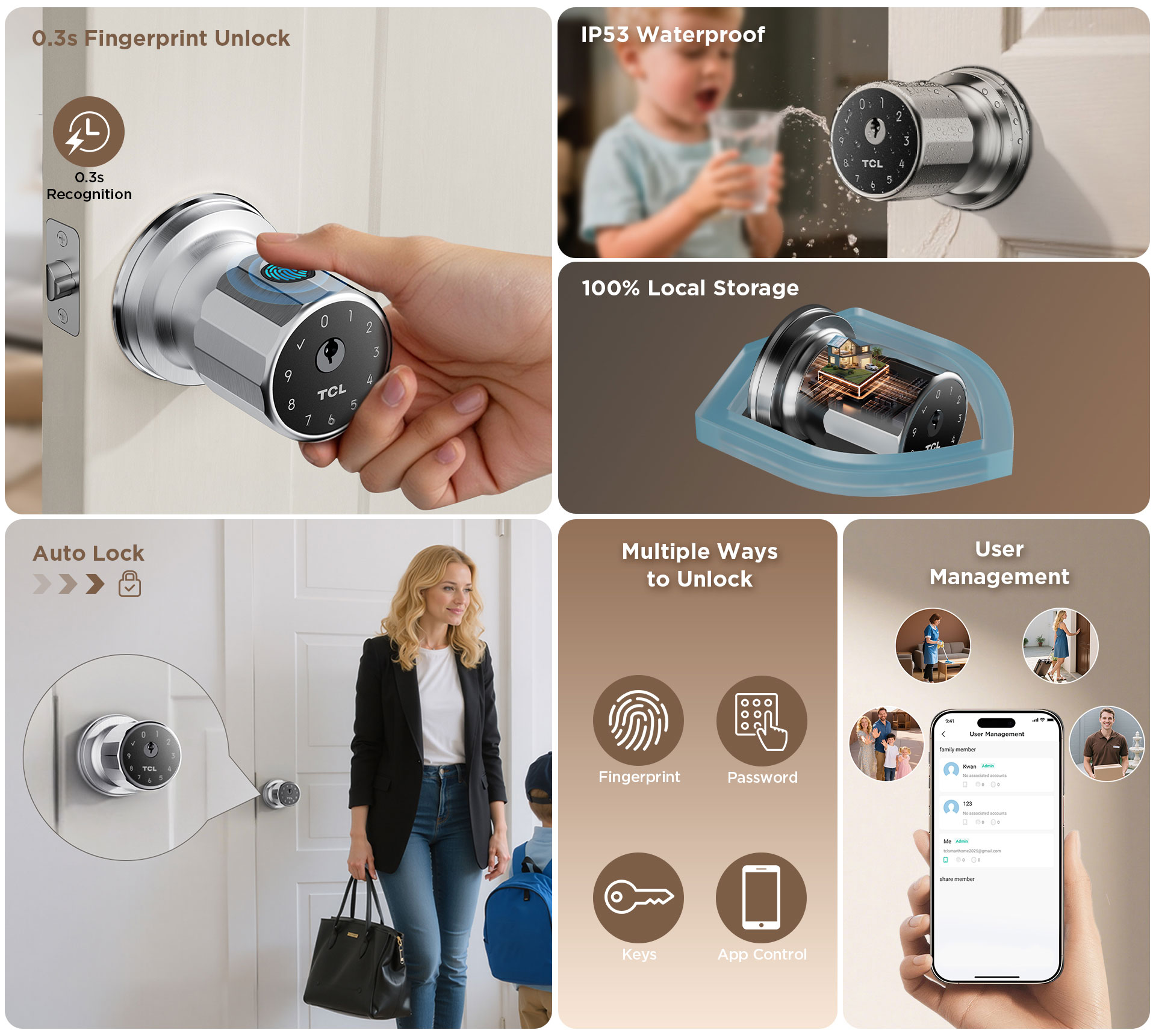 TCL K1 Fingerprint Smart Door Auto Lock Top Feature