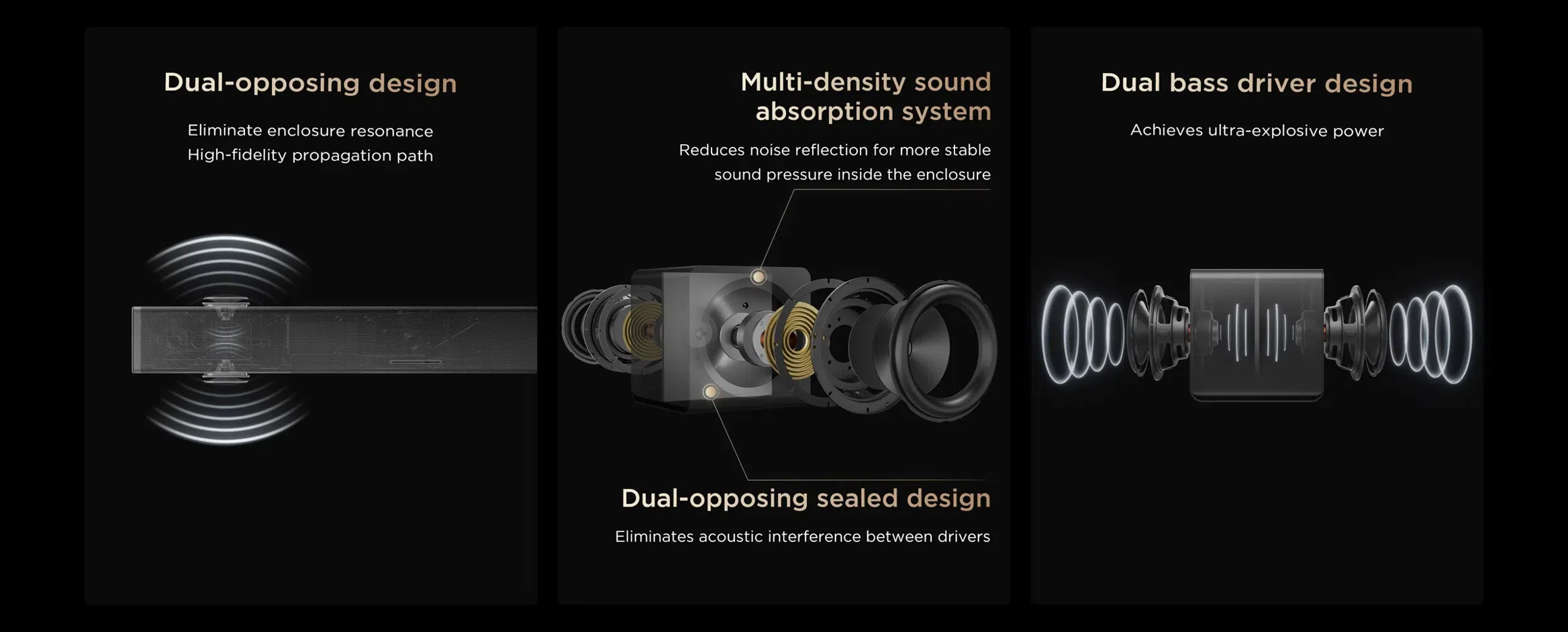 The industry's first flagship soundstage system with fully independent control from mainboard to drivers.