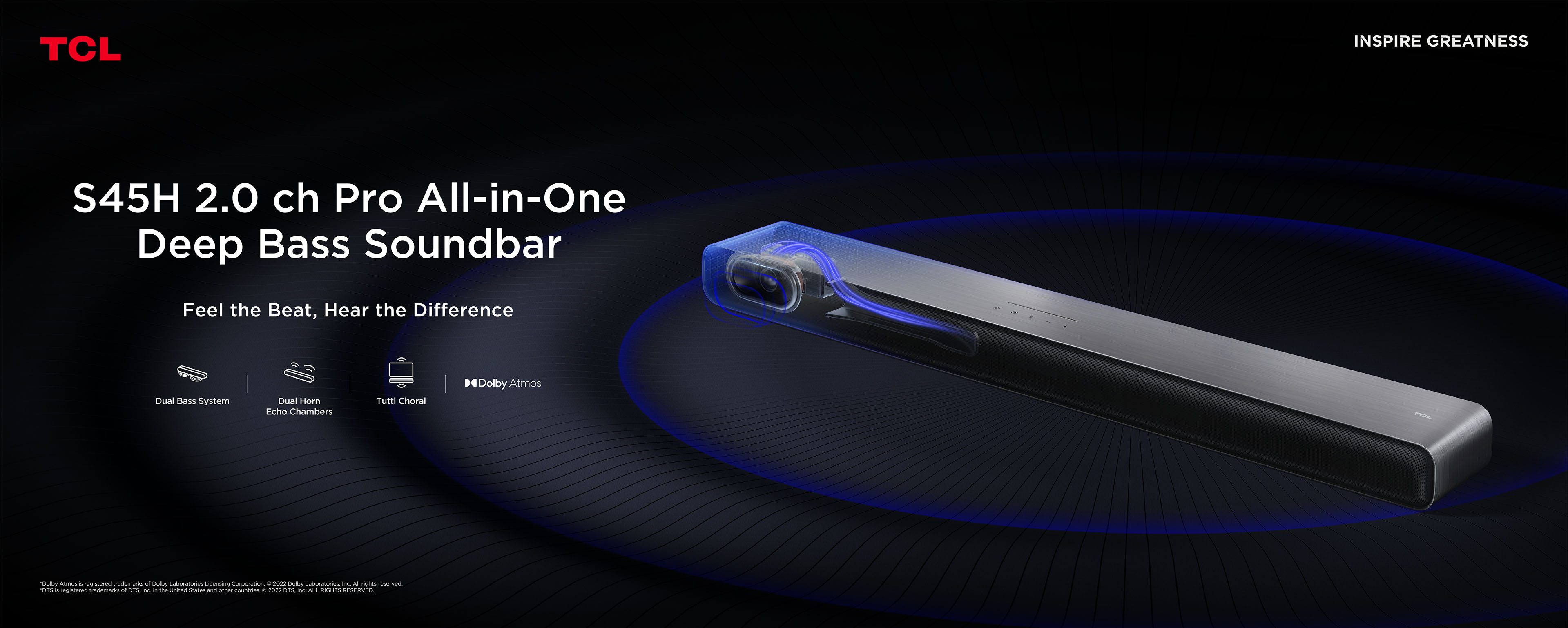 TCL S45H 2.0ch Pro AllinOne Deep Bass SoundbarTCL Global