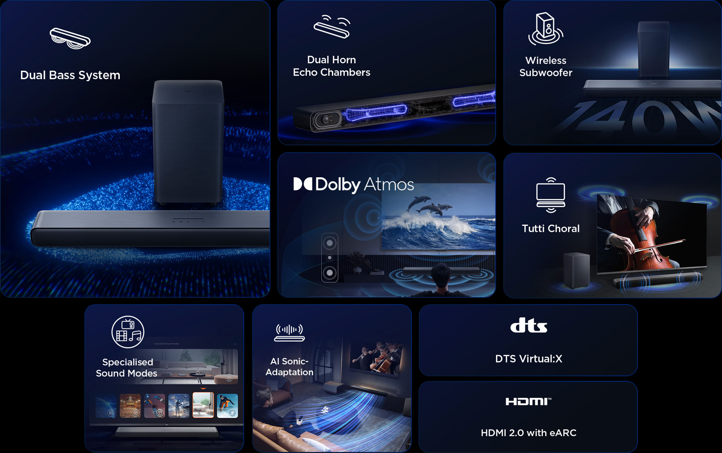 TCL Soundbar S55H 2.1ch Pro Feature