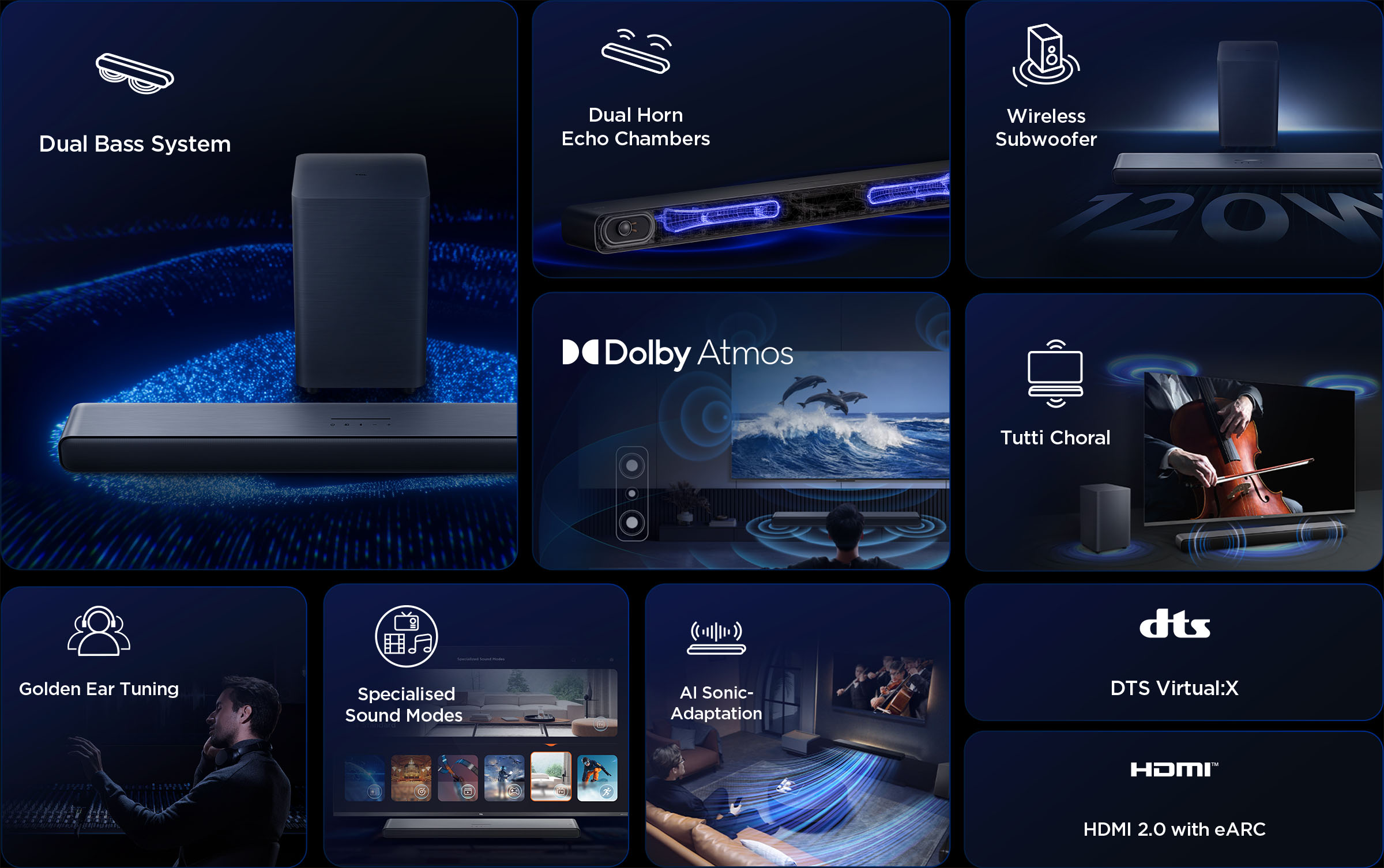 TCL Soundbar S55H 2.1ch Pro Feature