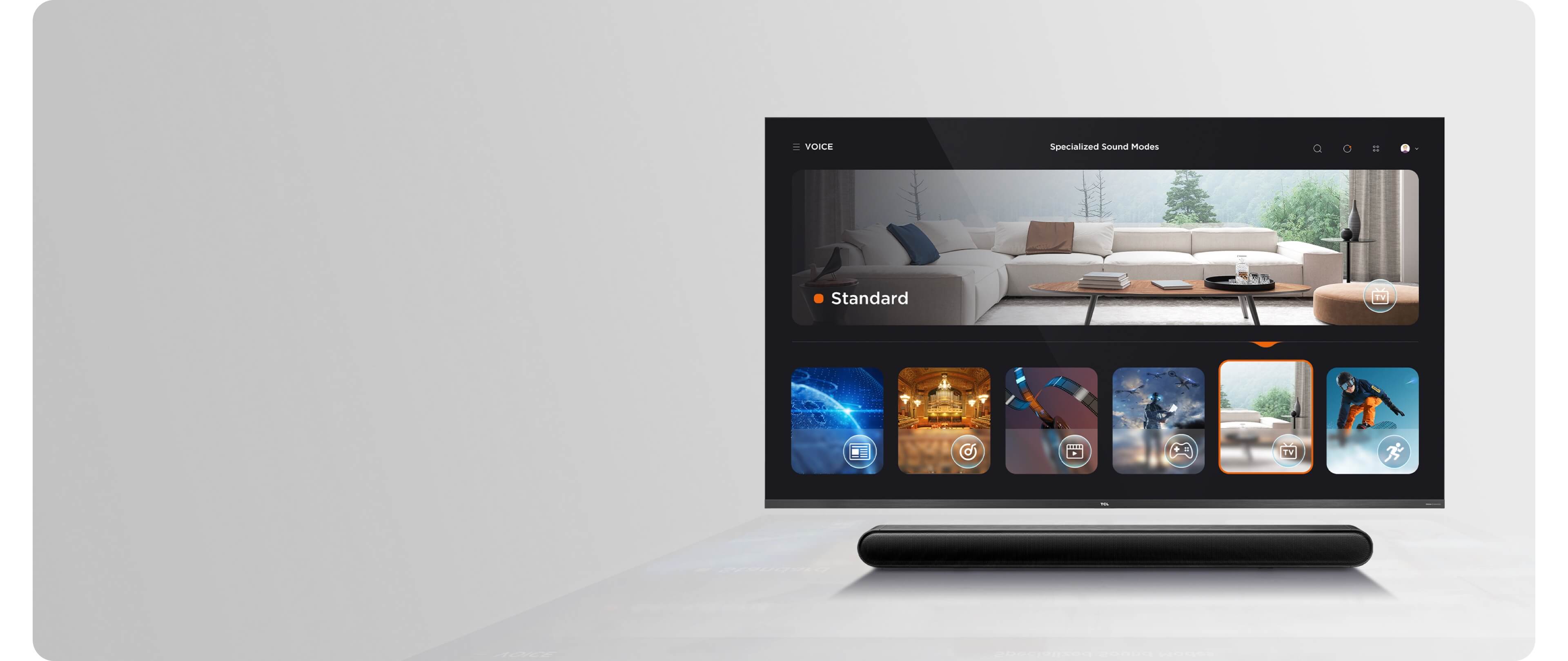 Modos de sonido optimizados de la barra de sonido TCL S645W