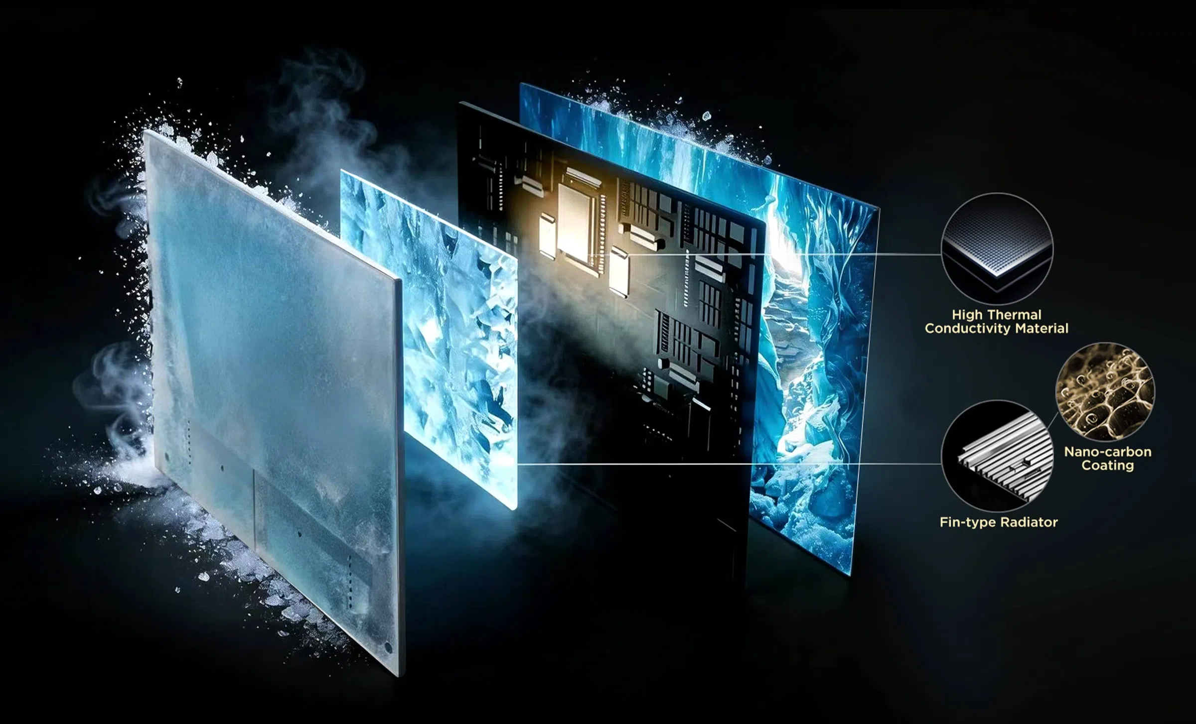 TCL A400M 4K QD-Mini LED TV Star ring cooling system