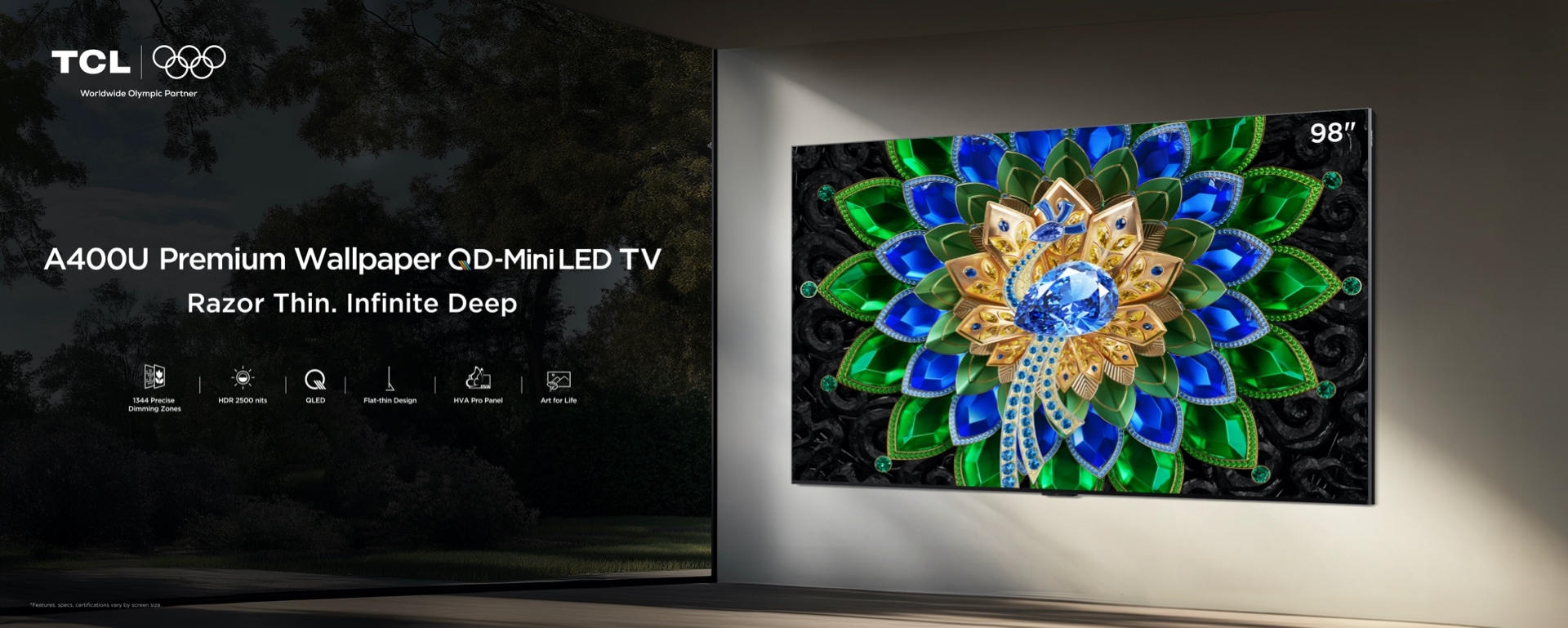 TCL A400U Premium QD-MiniLED TV's Key Banner