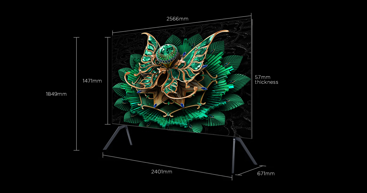 Размер экрана телевизора TCLTV C7K Premium QD-MiniLED