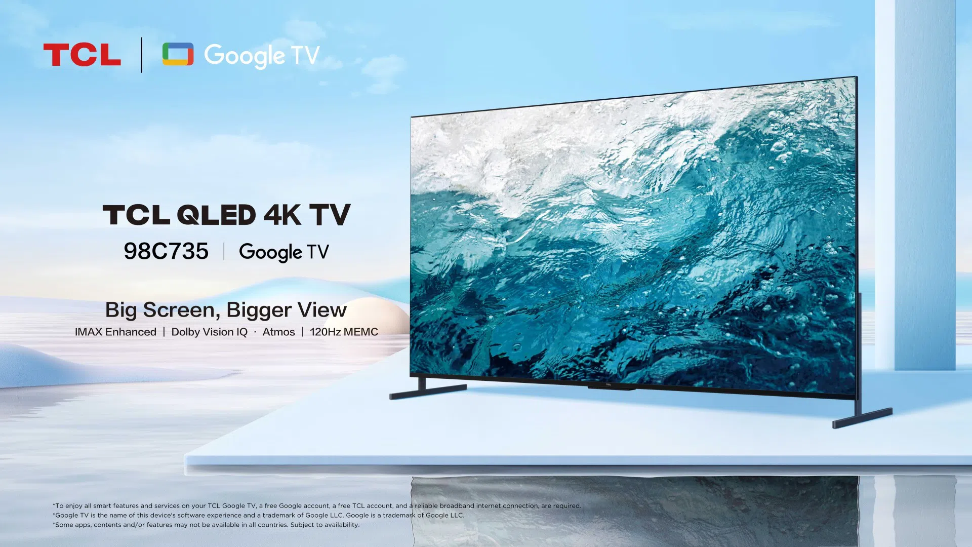 TCL 98 Inch QLED 4K HDR Google TV 98C735