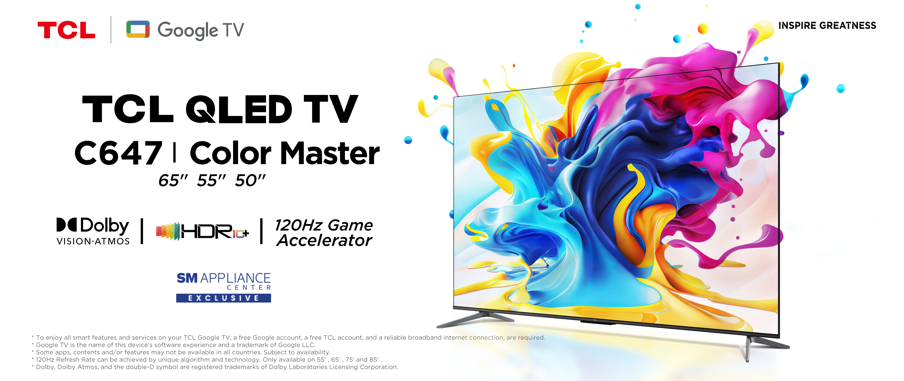 TV-TCL C647 QLED TV | Color Master (SM Appliance Exclusive) TCL C647 ...