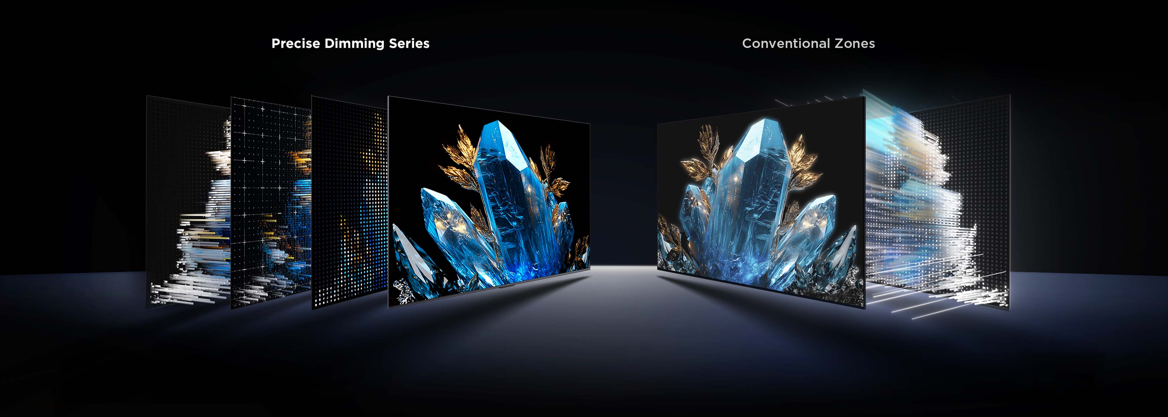 Precise Dimming Series Up to 512 Zones vs. conventional zones