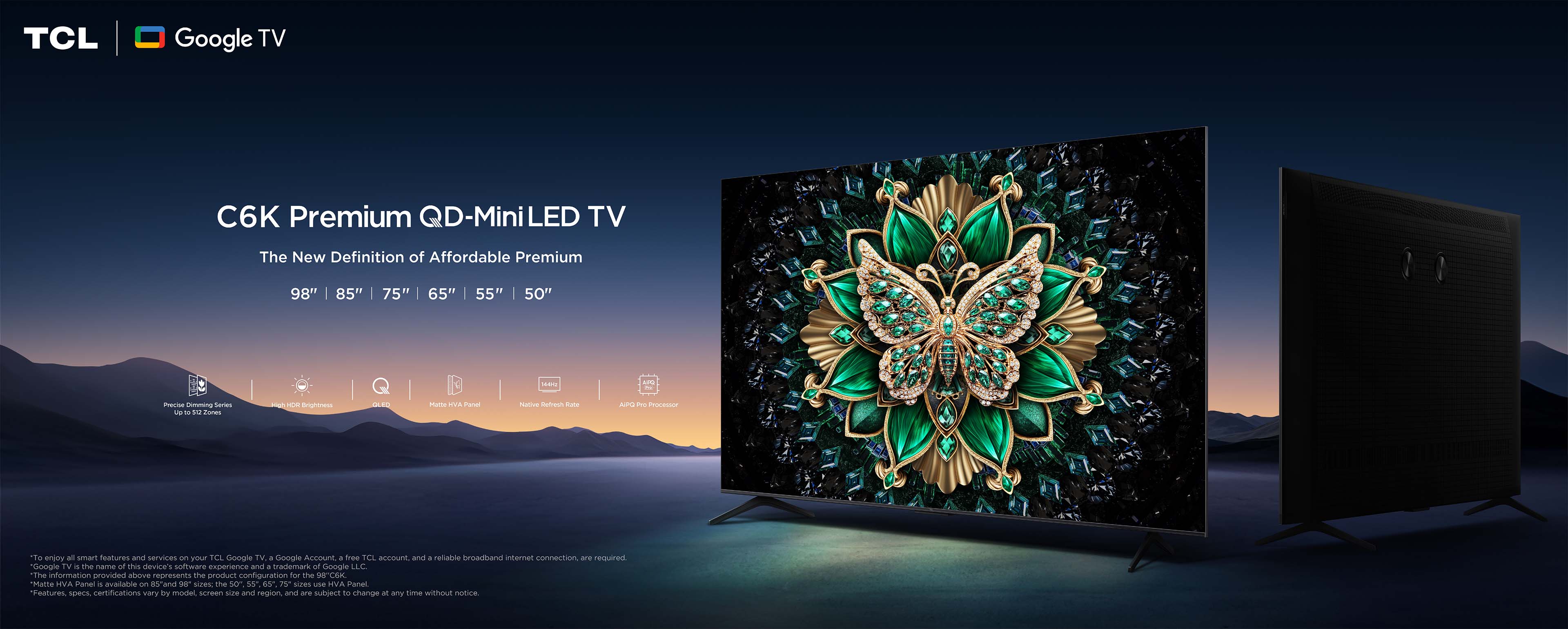 TCL C6K プレミアム 4K量子ドットMini LED液晶テレビ