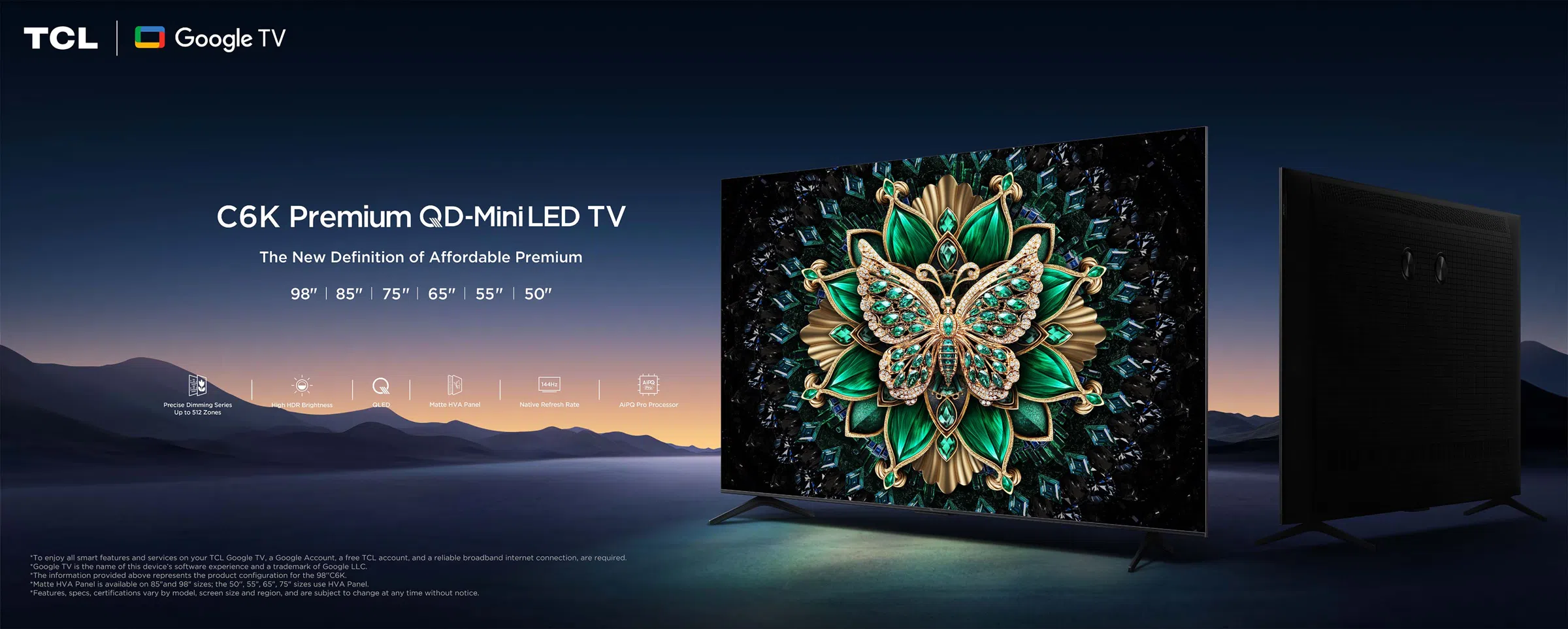 טלוויזיה חכמה C6K Premium QD-MiniLED TV מבית TCL