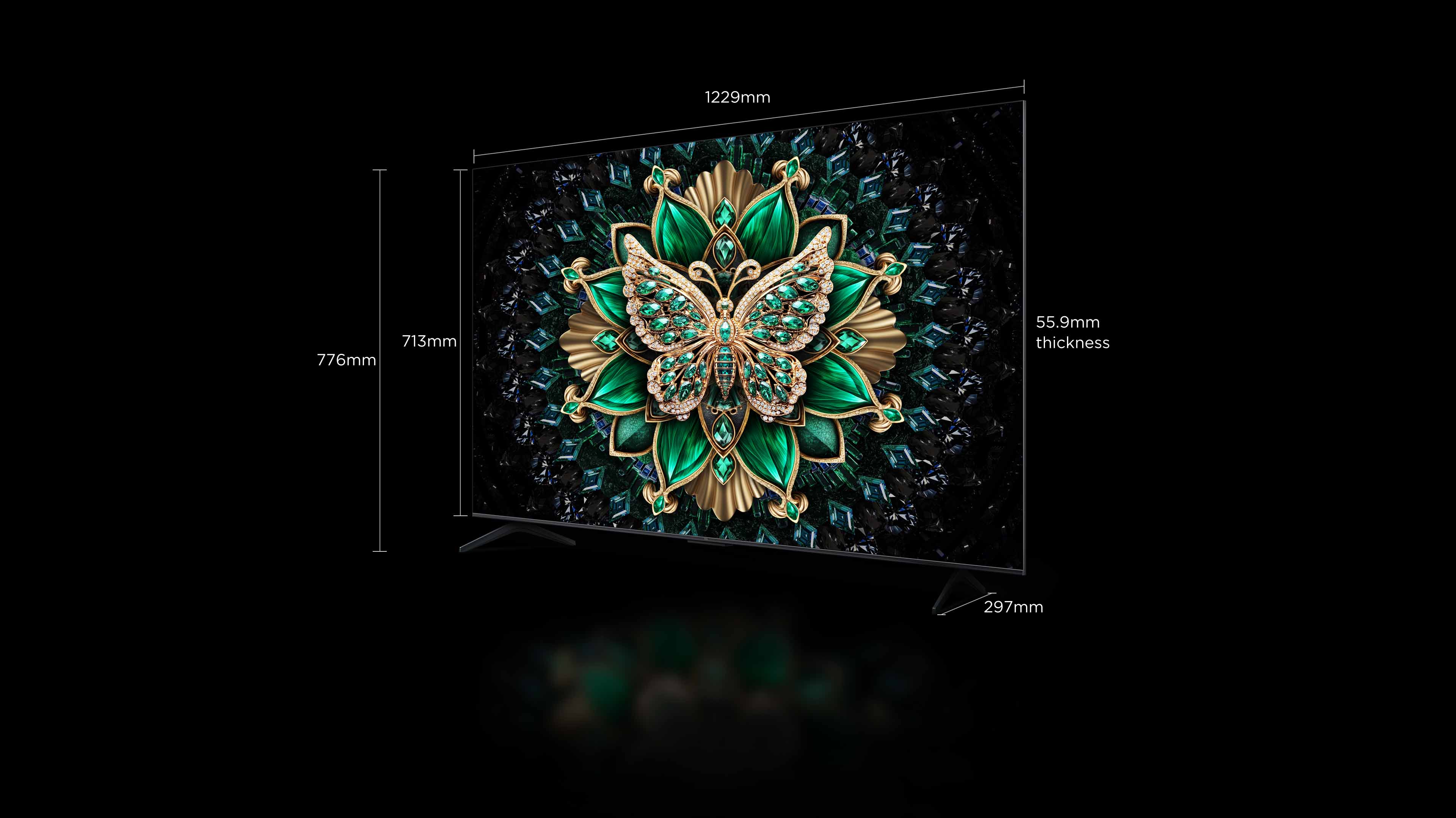 TCL 55 inch C6K TV screen size טלוויזיה חכמה&nbsp;C61K Premium QD-MiniLED מבית TCL