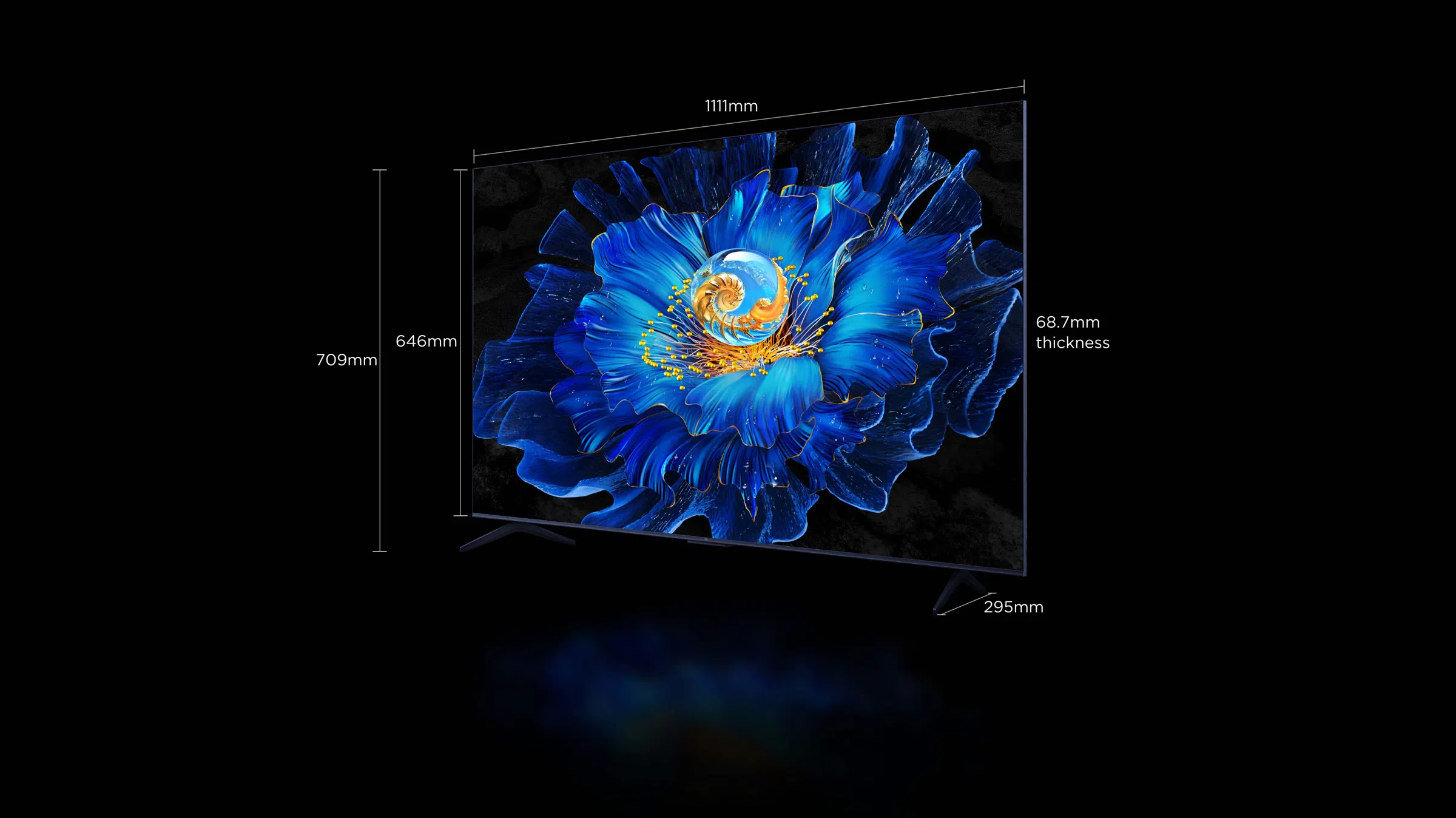 TCL 50 inch C6KS TV screen size