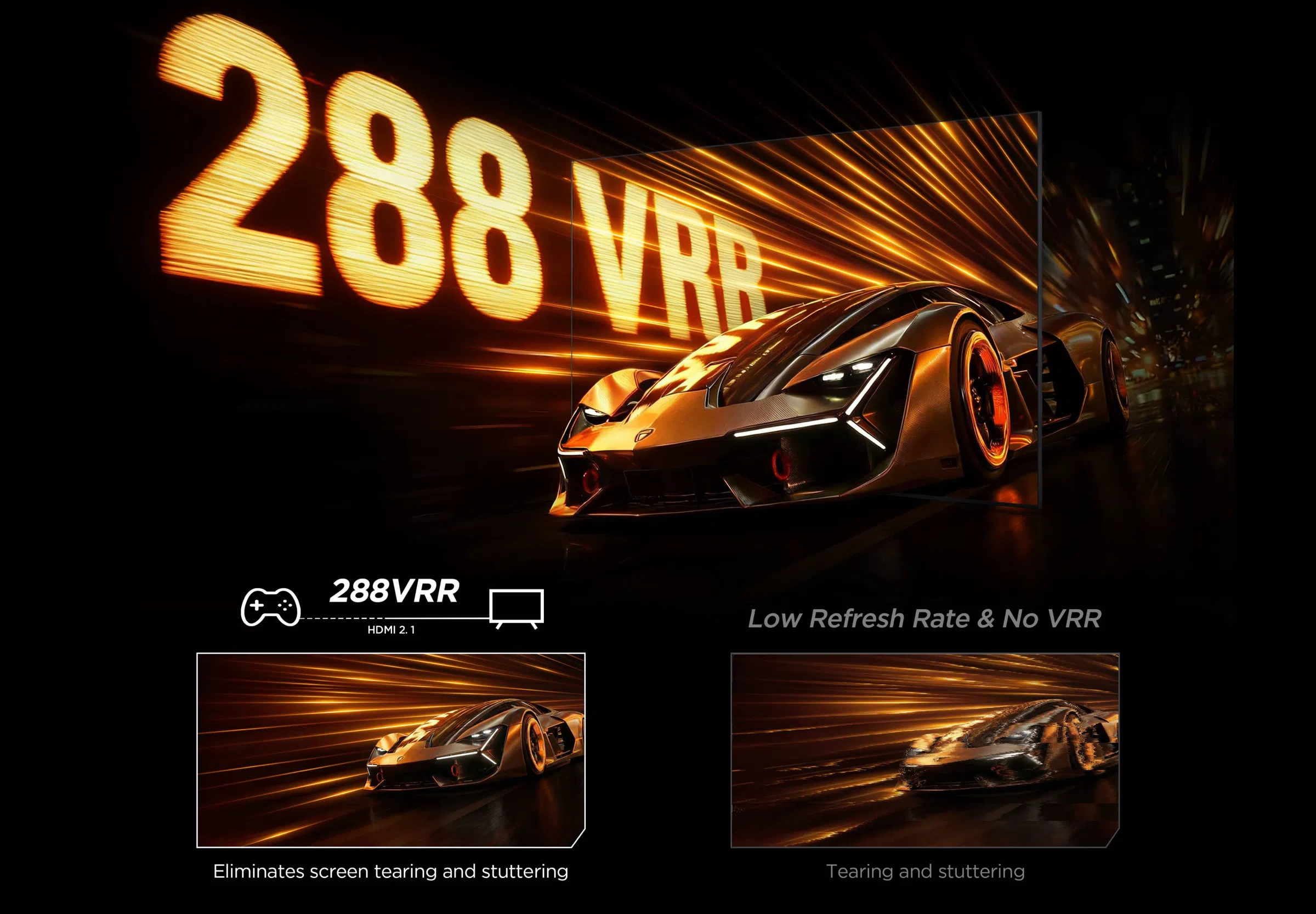 TCL C7L connected to a 288Hz HDMI source