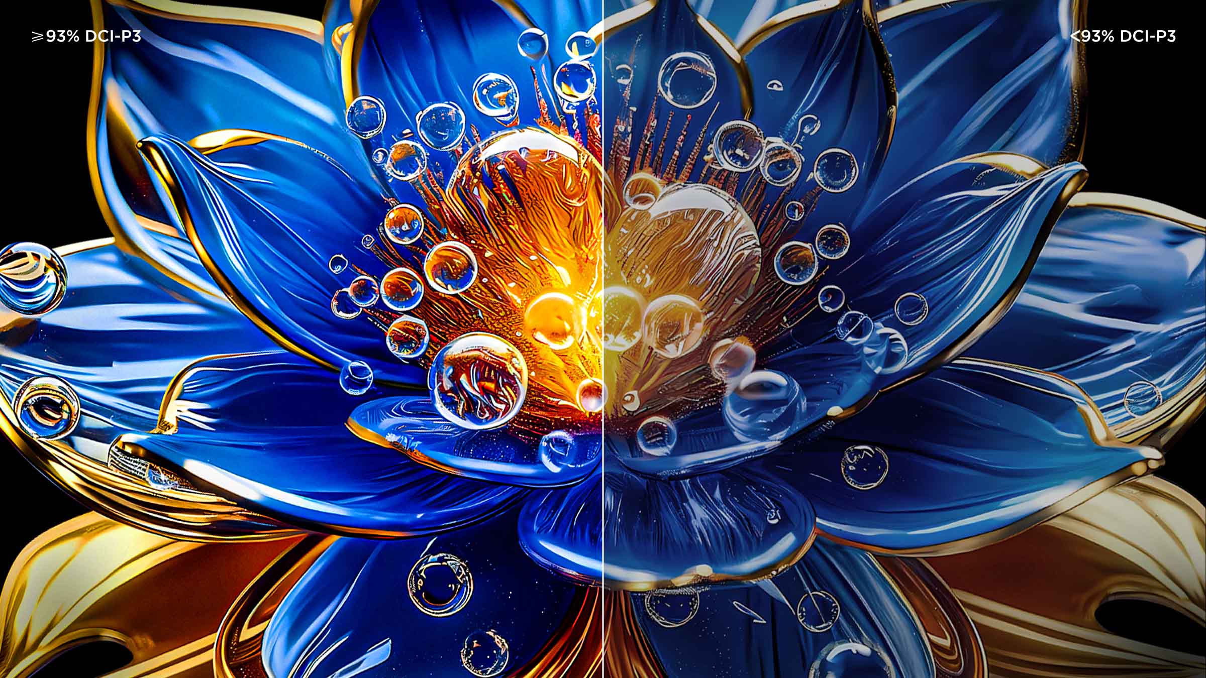 93% DCI-P3 Ultra-high Color Gamut