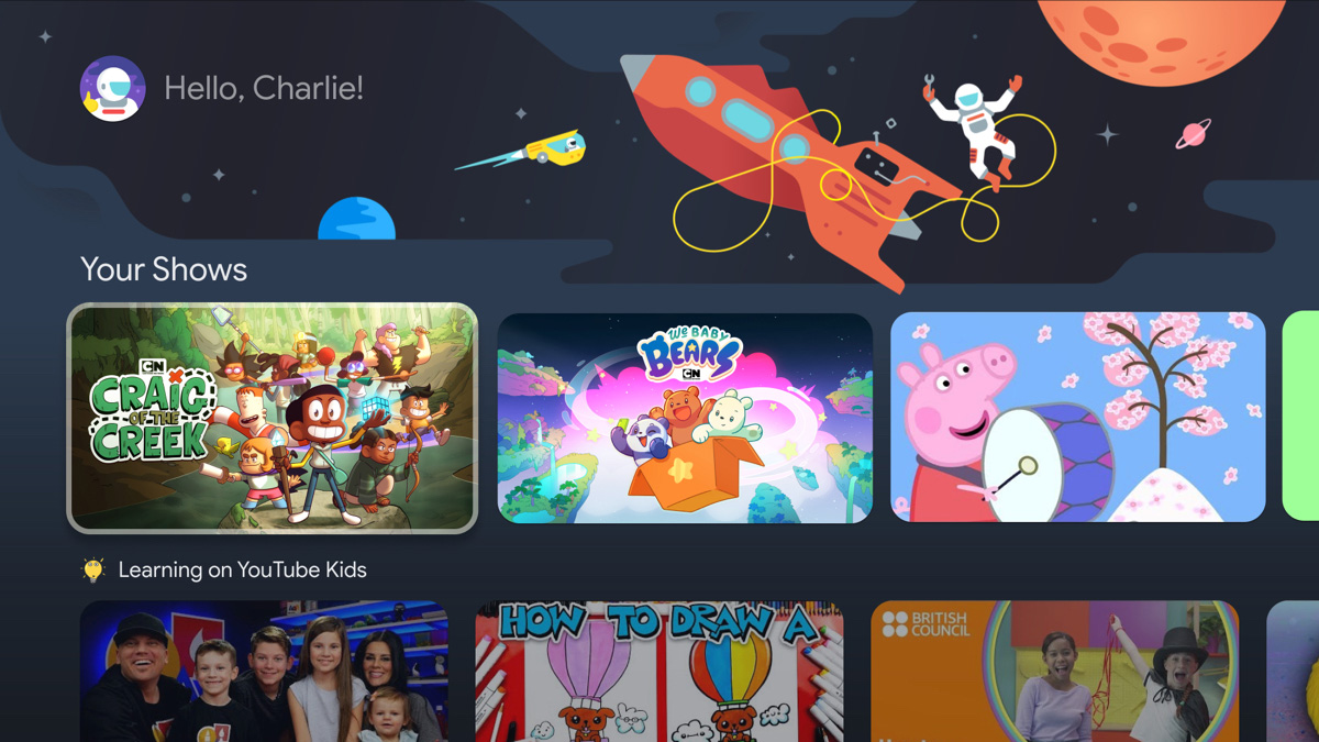 ملف أطفال في Google TV