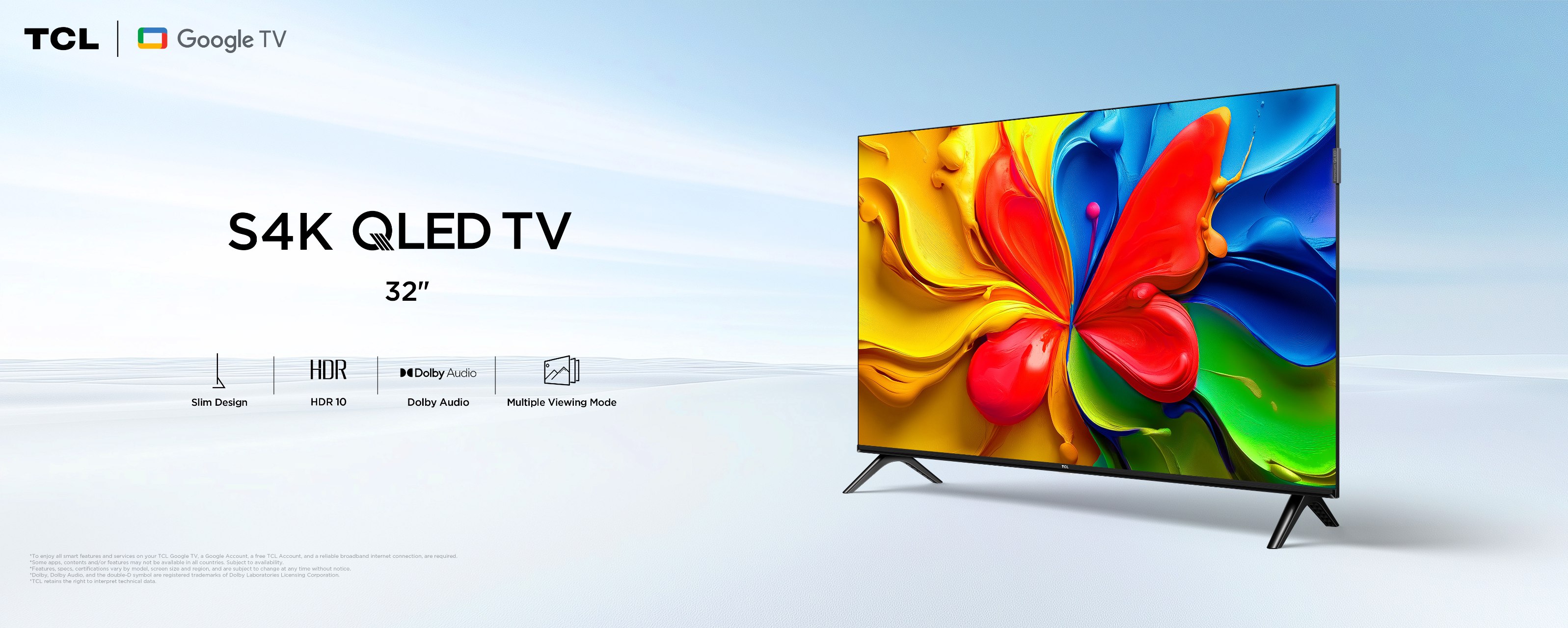 QLED-телевізор TCL S4K 32" з Google TV