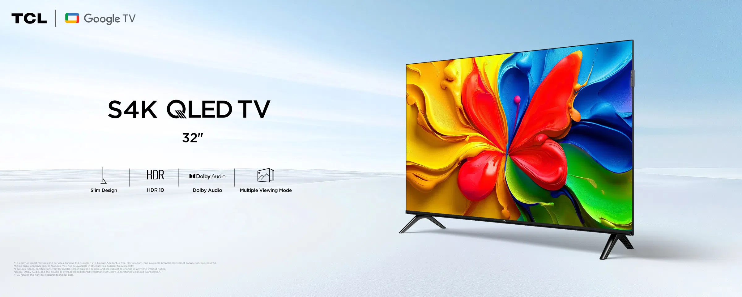 QLED-телевізор TCL S4K 32" з Google TV