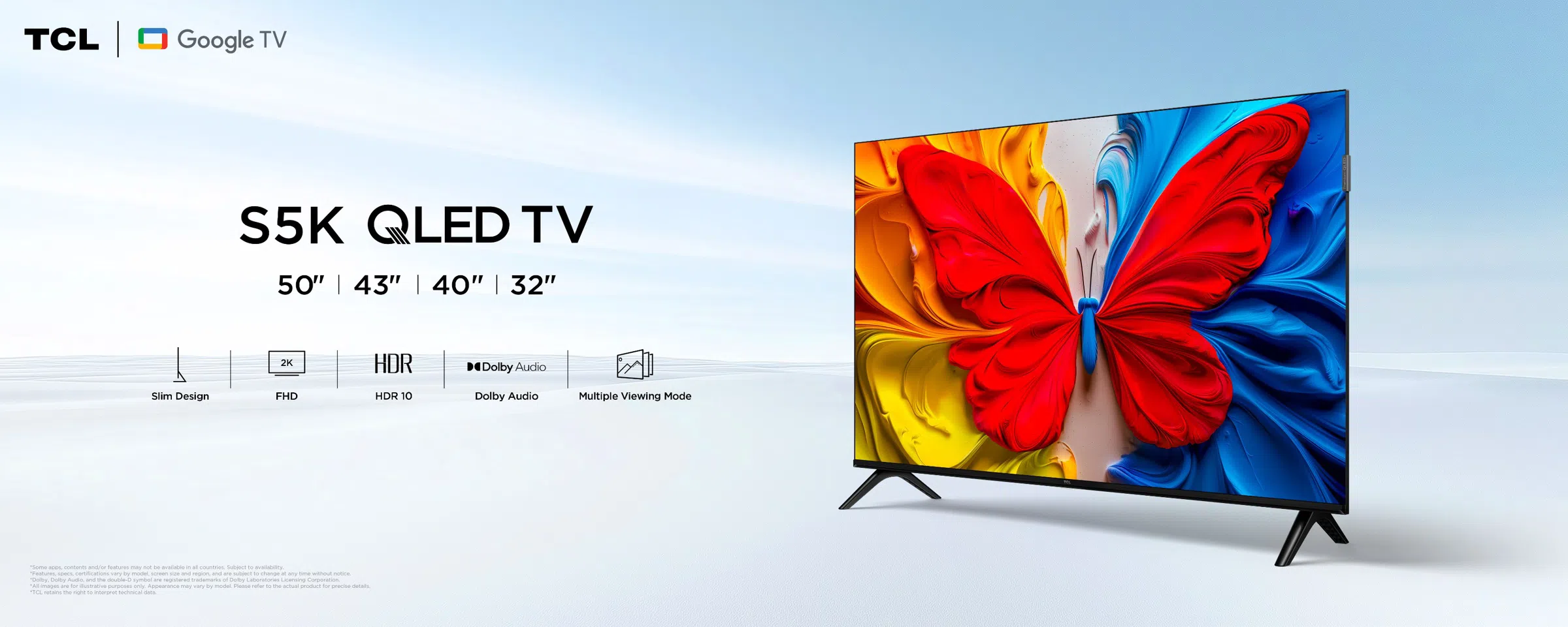 TCL S5K-2K QLED TV-32/40/43 inç Google TV