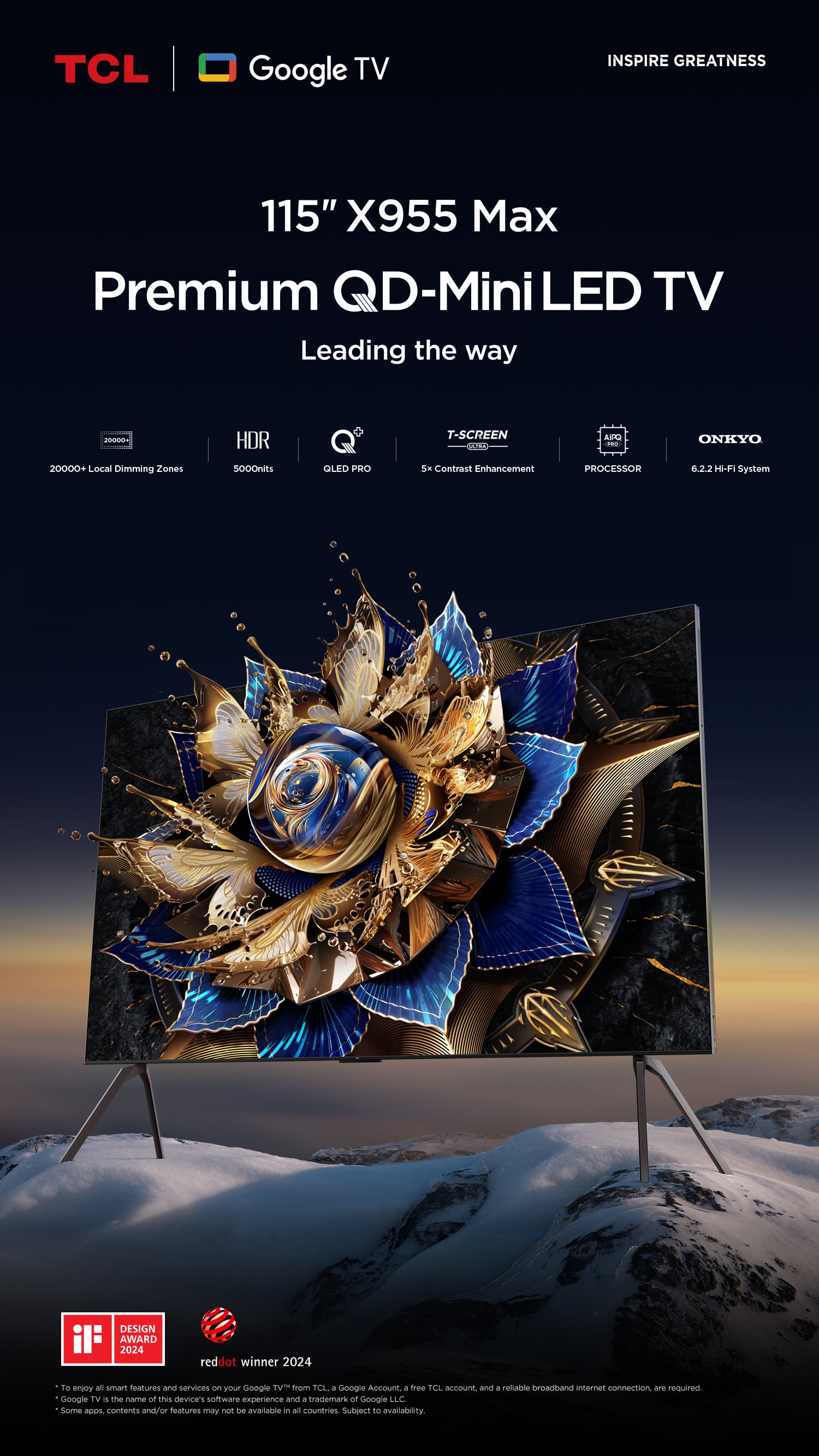 テレビ TCL TCL TV X915 Series-QLED 8K Android TV ONKYO-TCL Global