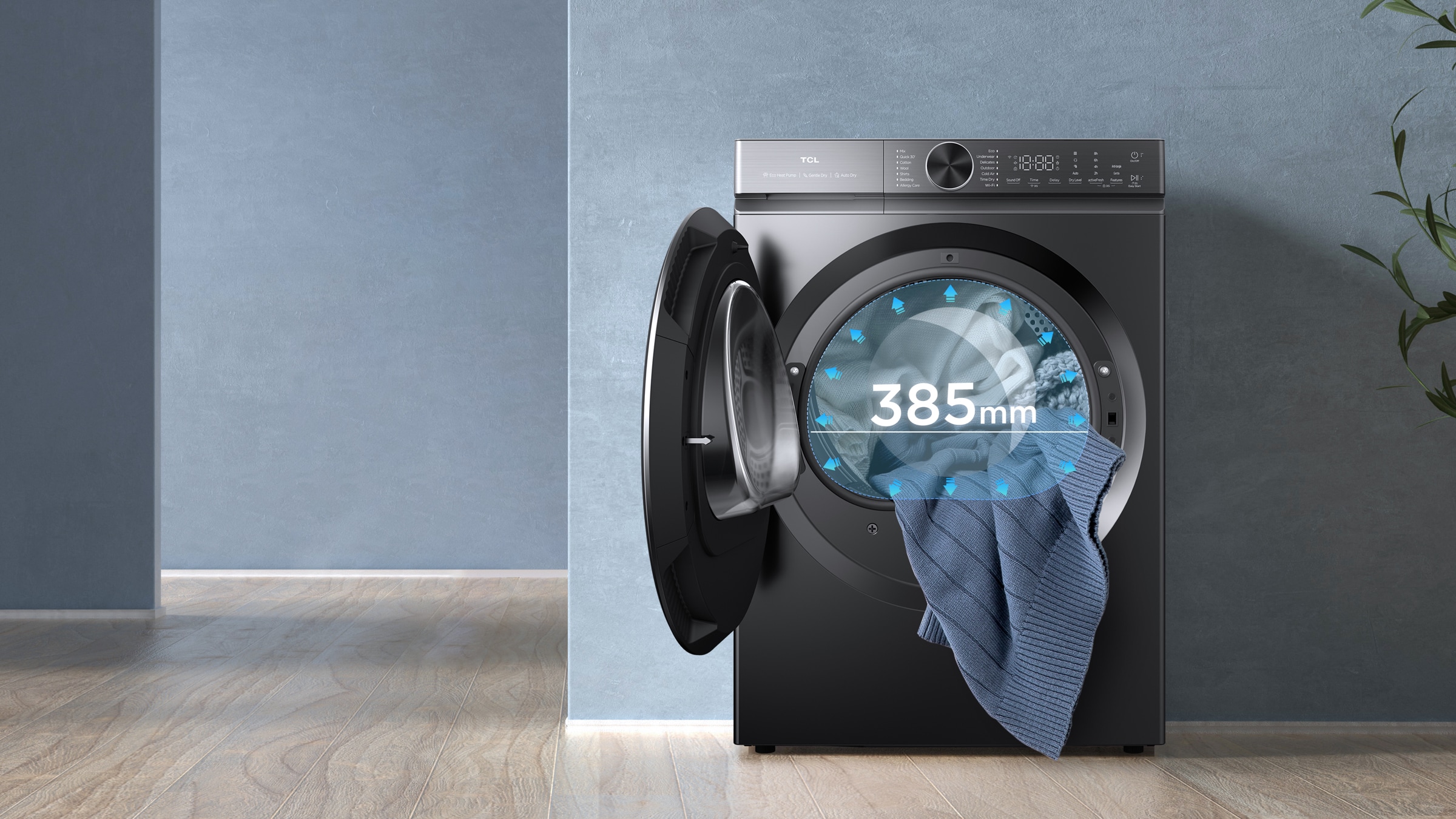 TCL P682 Dryer 385mm wide door design