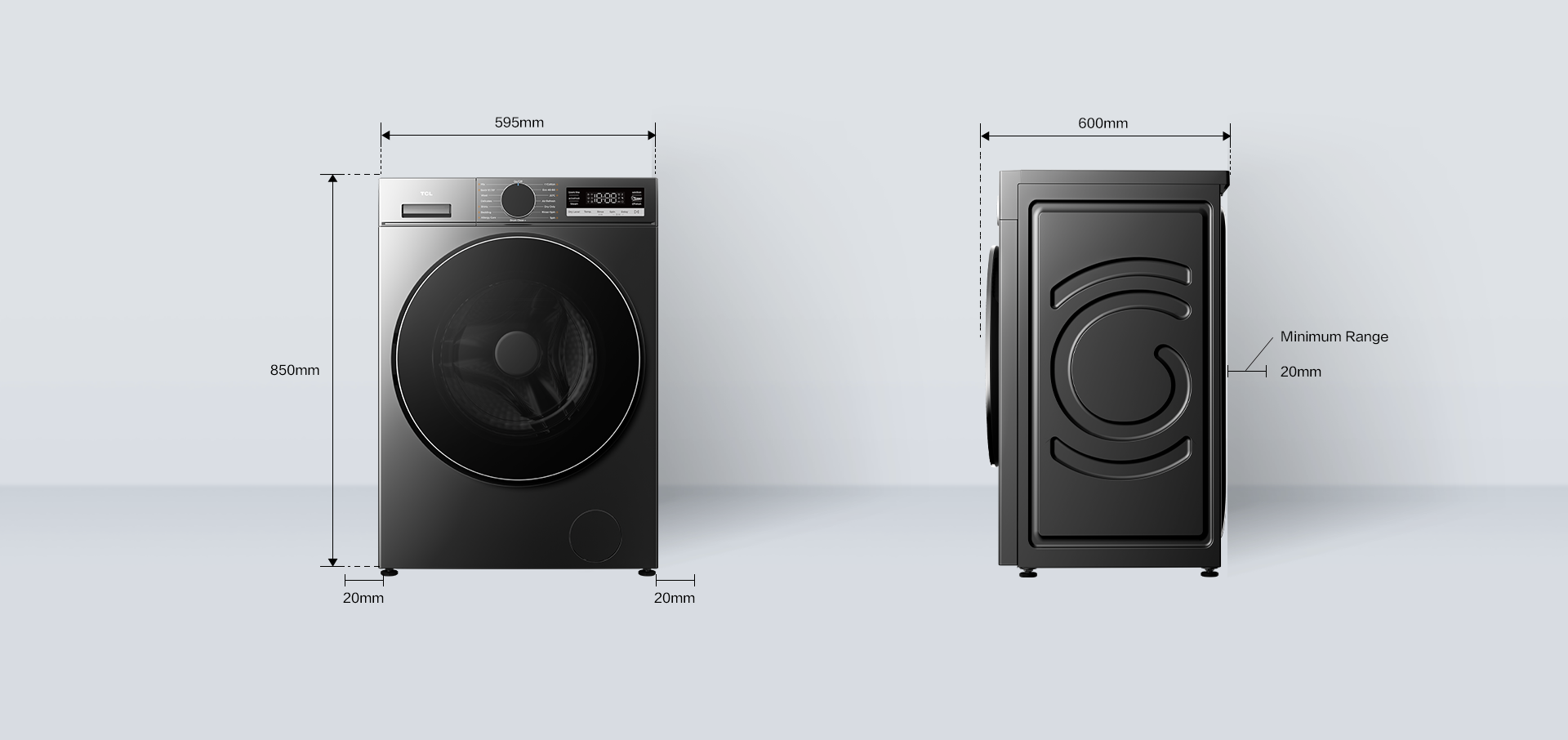 TCL S360 Washer Net Dimension 