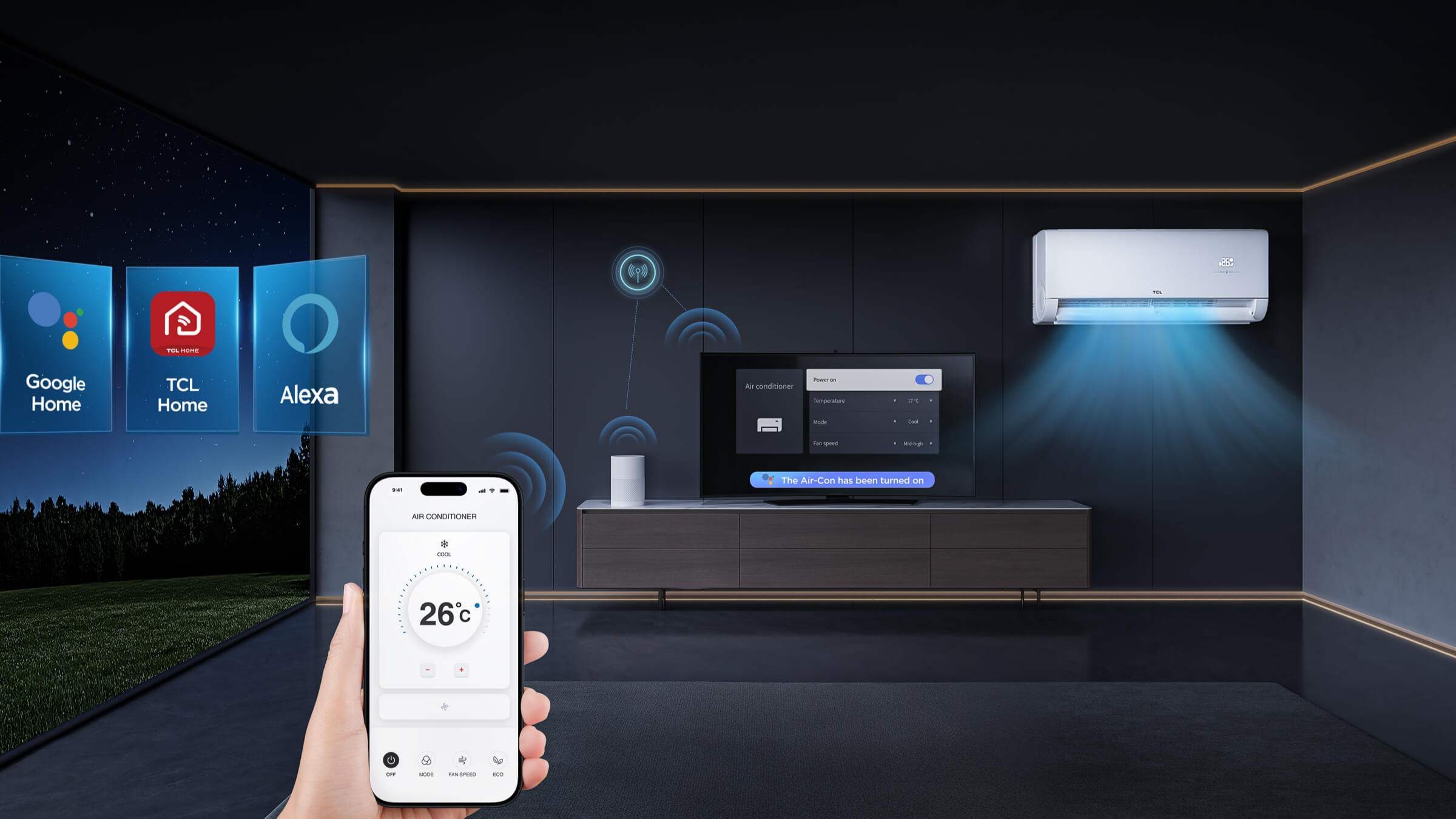 Novo ar-condicionado da TCL usa IA e comandos de voz que funcionam offline