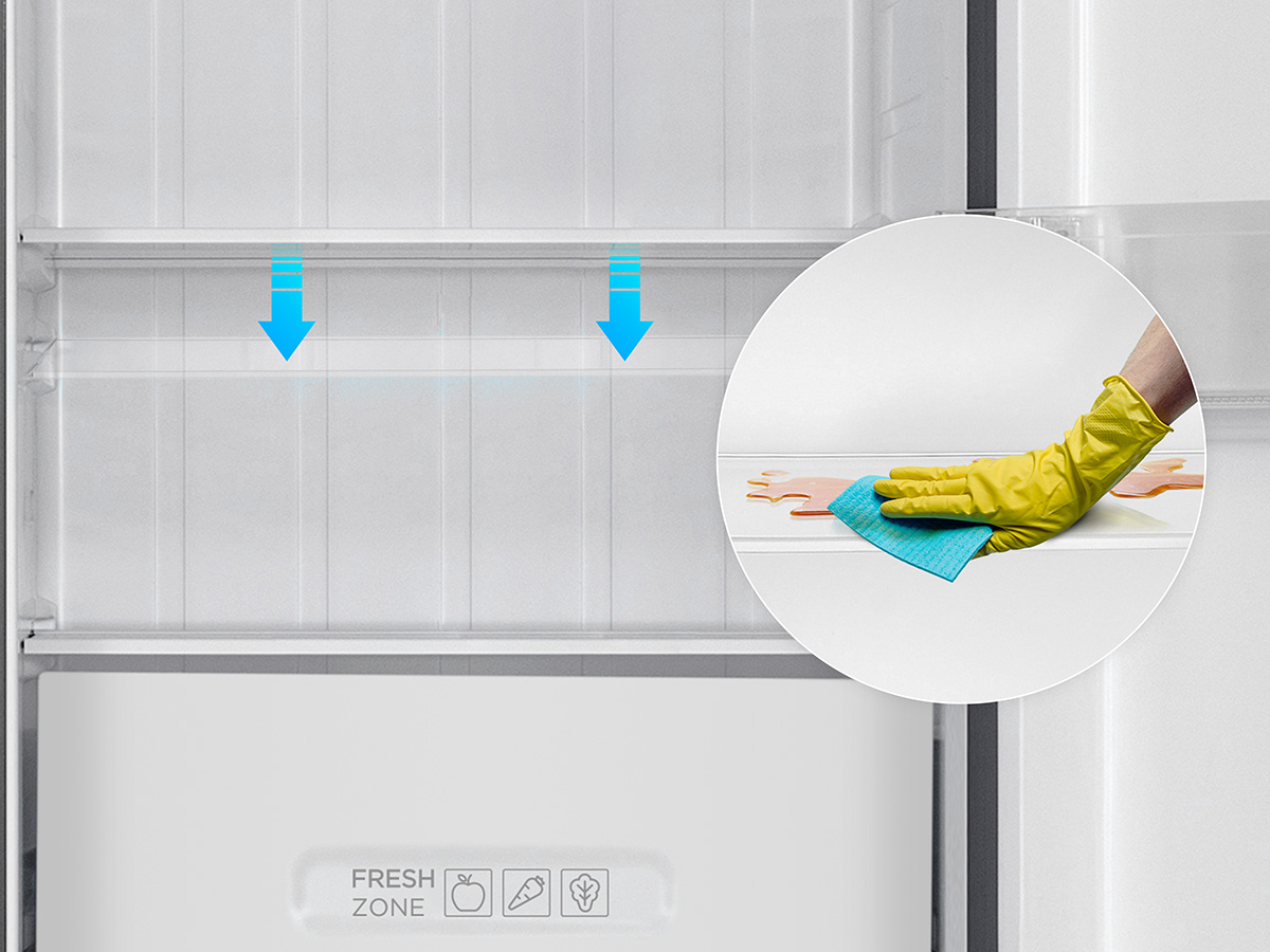 Easy Clean Adjustable Shelving