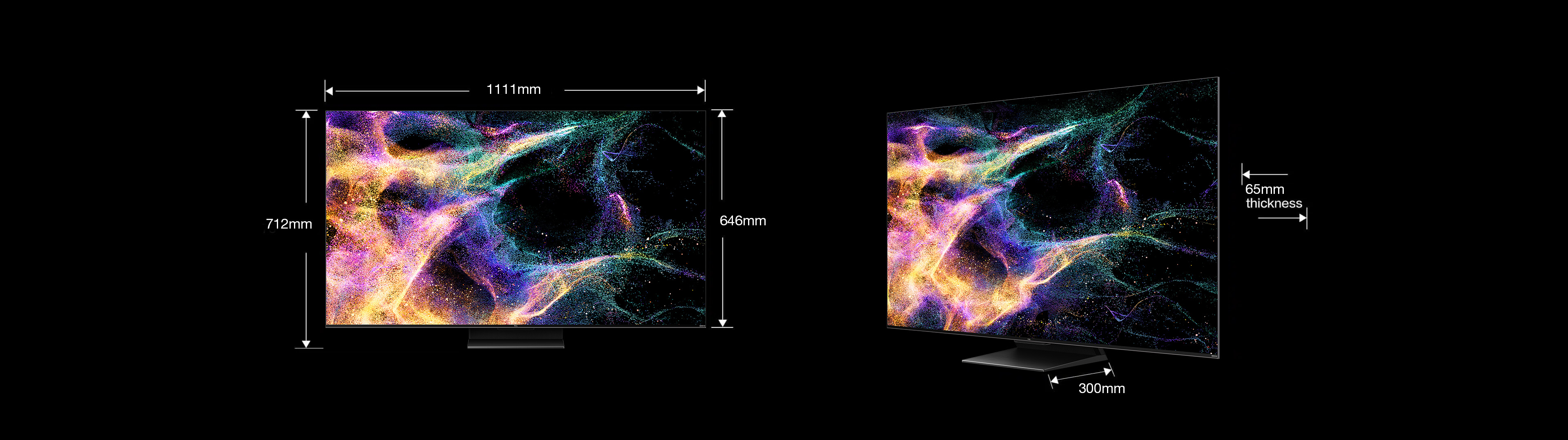 Screen Size for TCL C845 Mini LED 4K Google TV