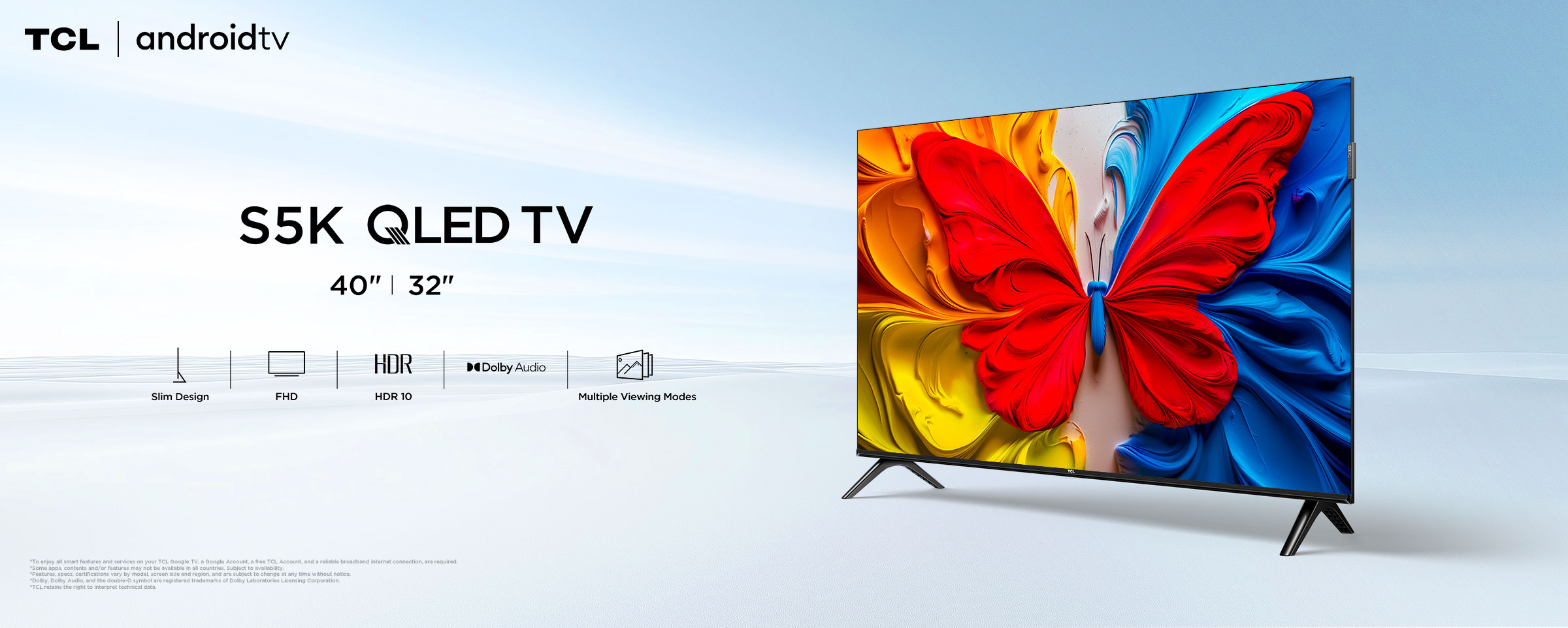 TCL S5K-2K QLED TV-32/40 Inch TV