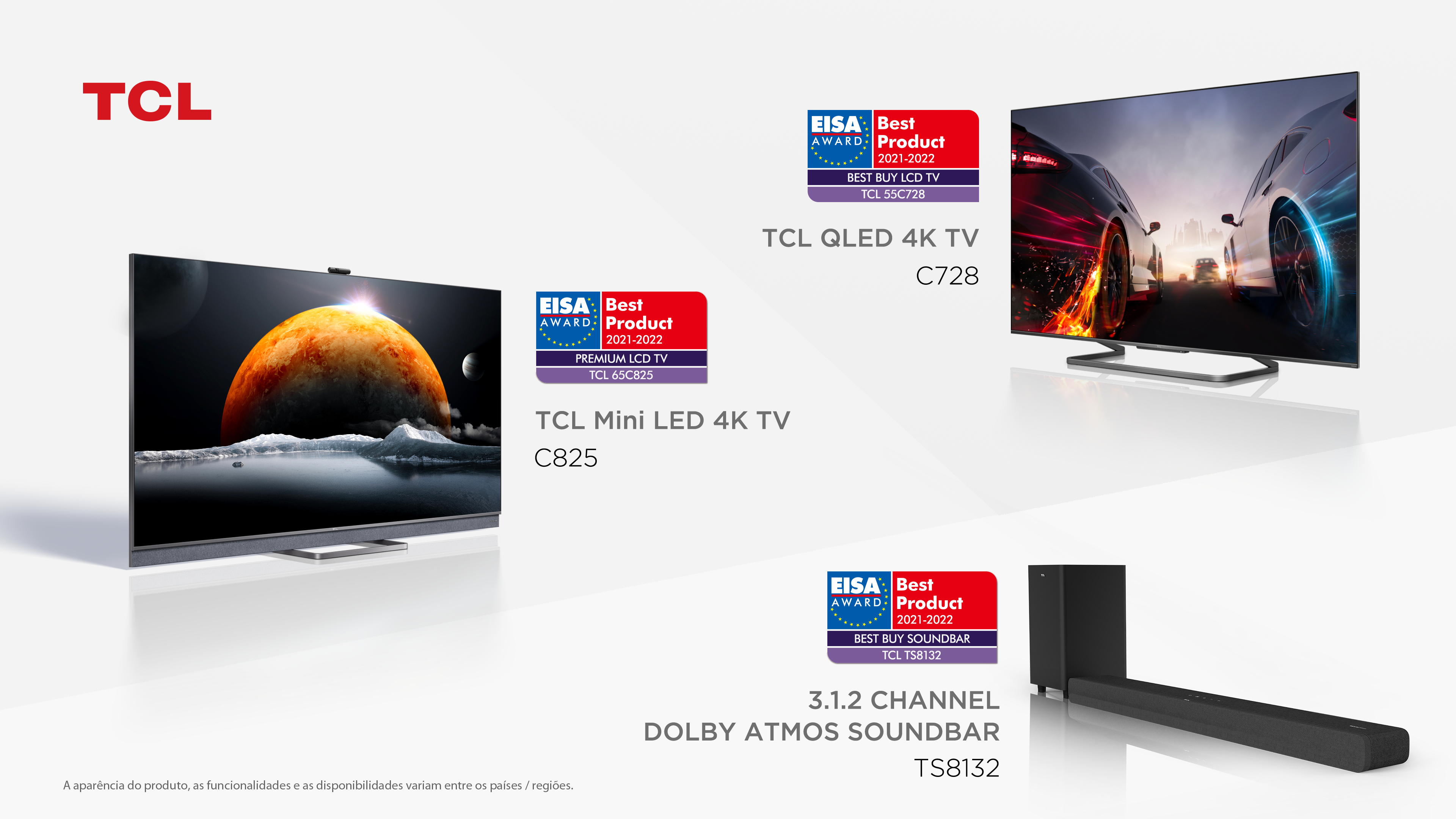TCL ganha três prêmios EISA 2021-2022, incluindo TV LCD premium
